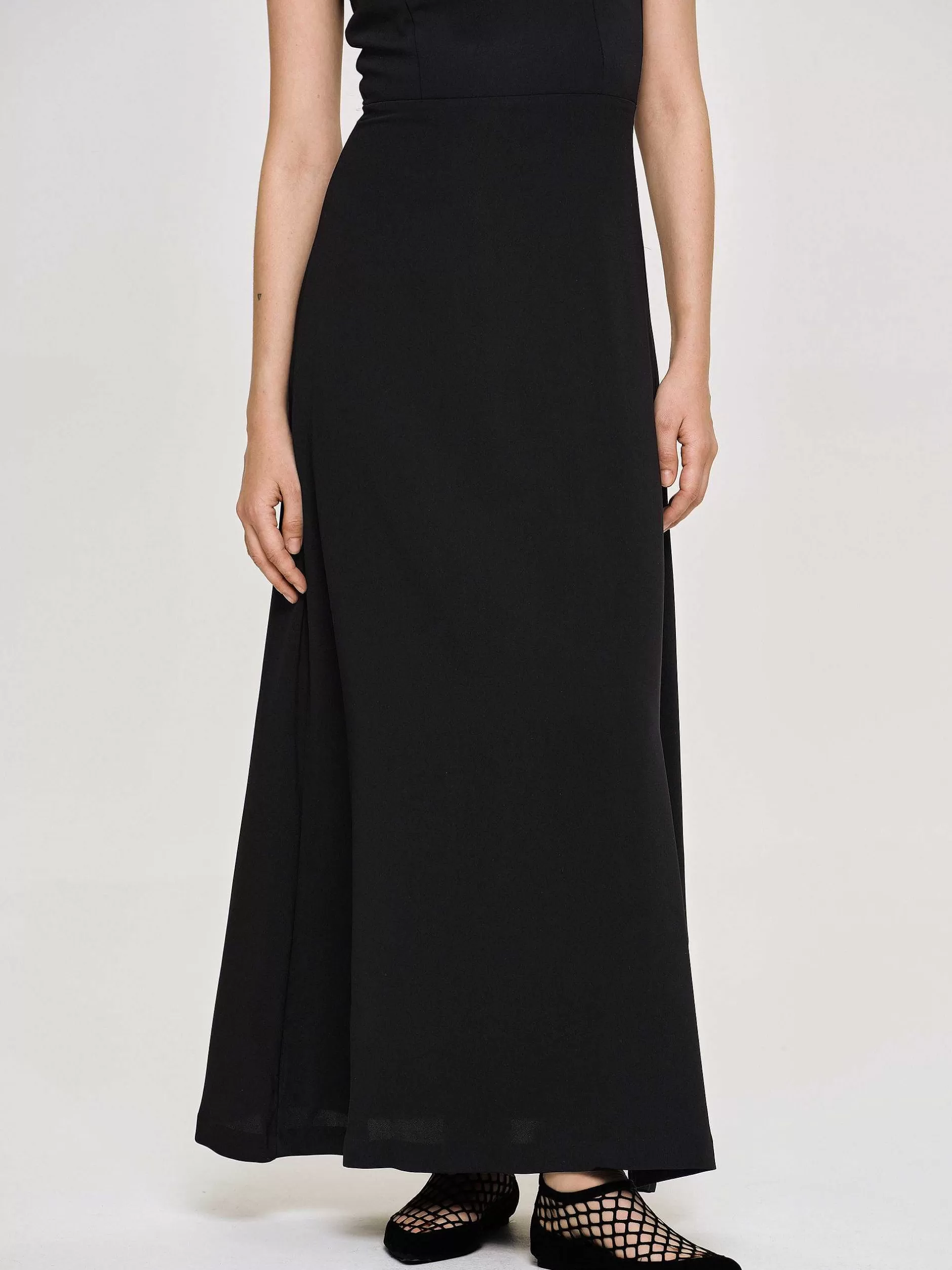 Cheap Aansluitende Maxi-Jurk, Zwart Vrouwen Jurken