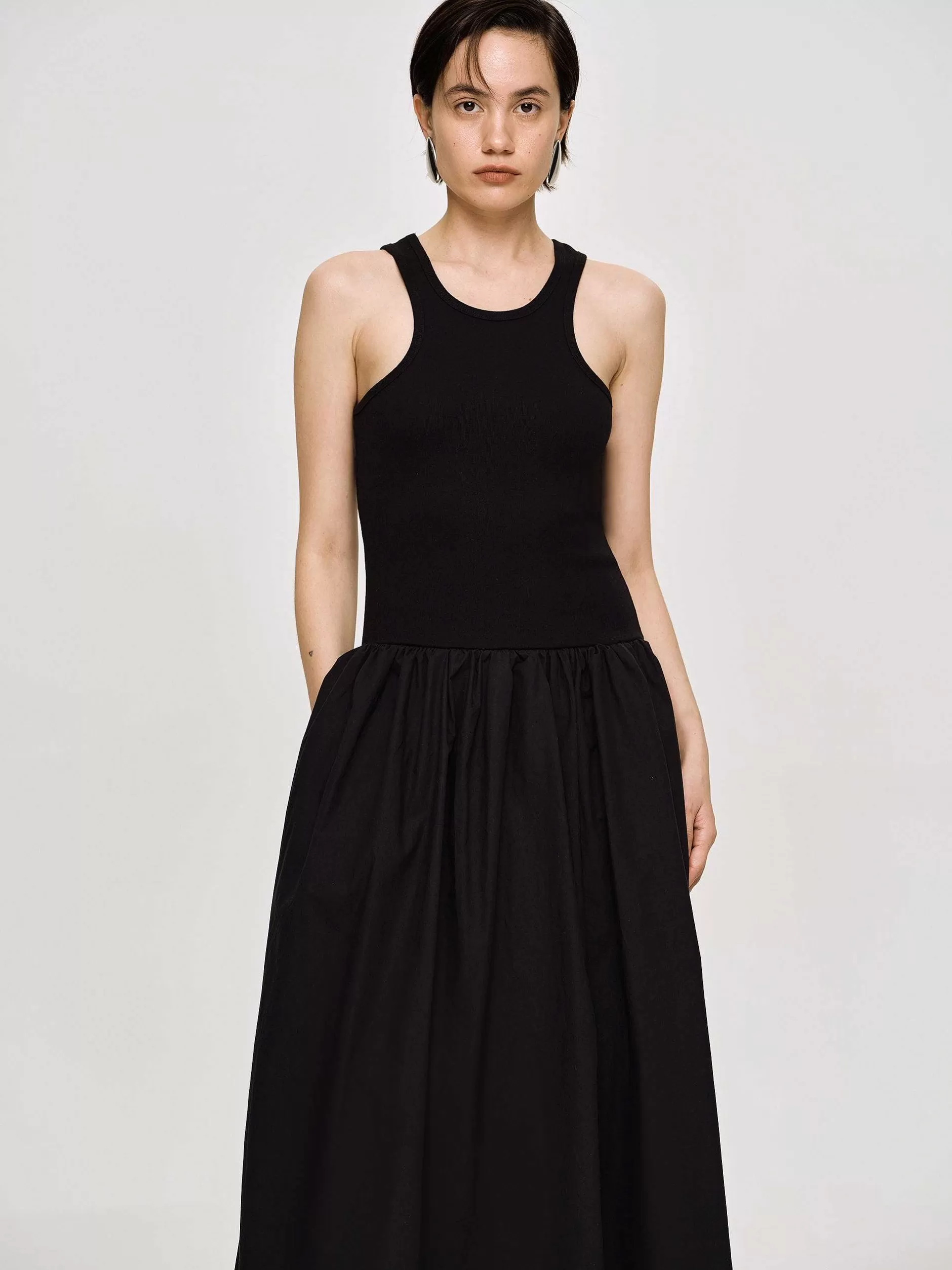 Shop Amal Racer-Tankjurk Met Verlaagde Taille, Zwart Vrouwen Jurken