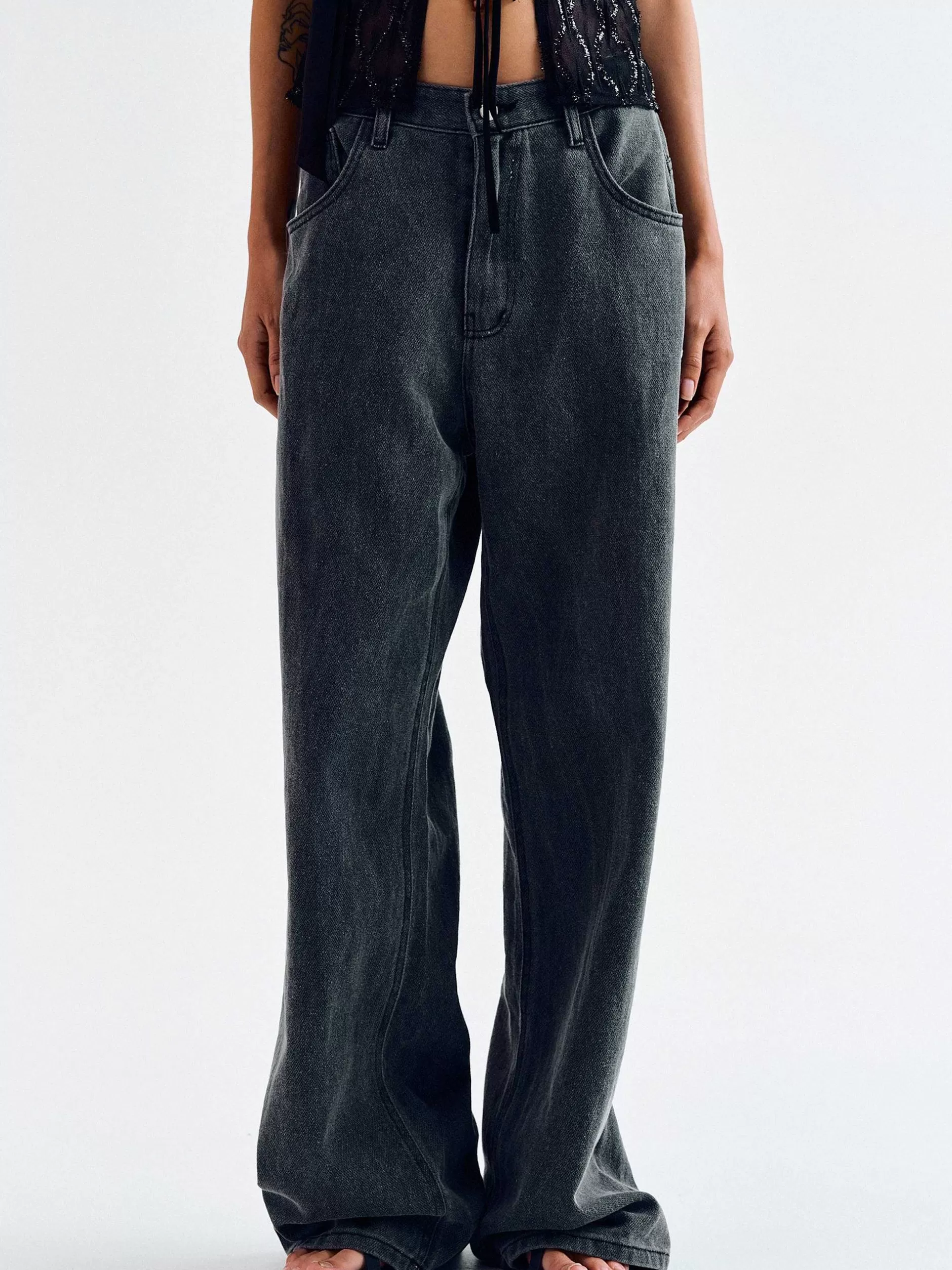 Best Sale Boyfriend-Pigmentjeans, Haaienleer Vrouwen Denim