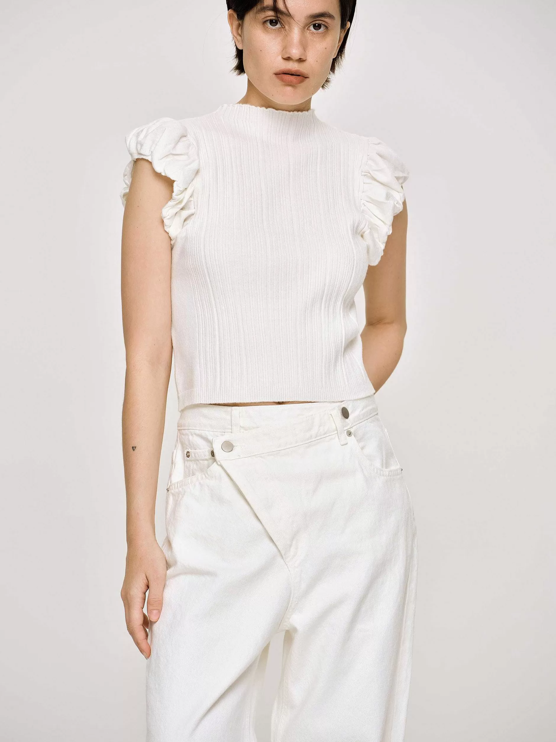 Shop Bubble-Ribgebreid, Wit Vrouwen Kleding