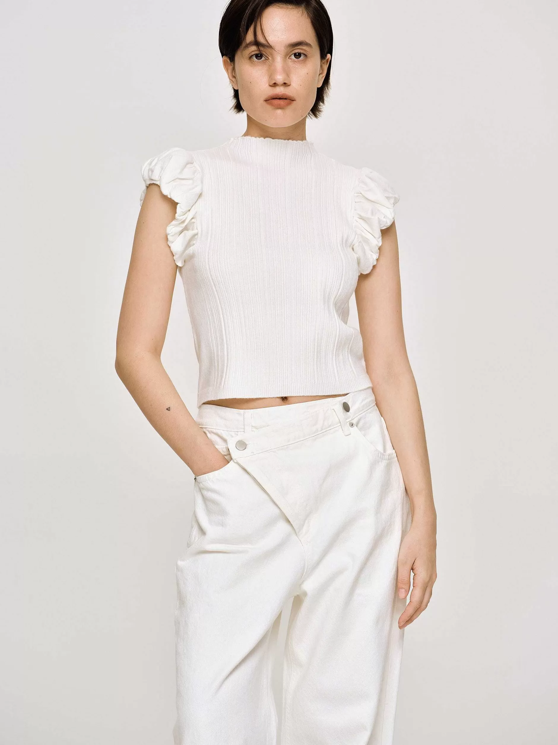 Shop Bubble-Ribgebreid, Wit Vrouwen Kleding