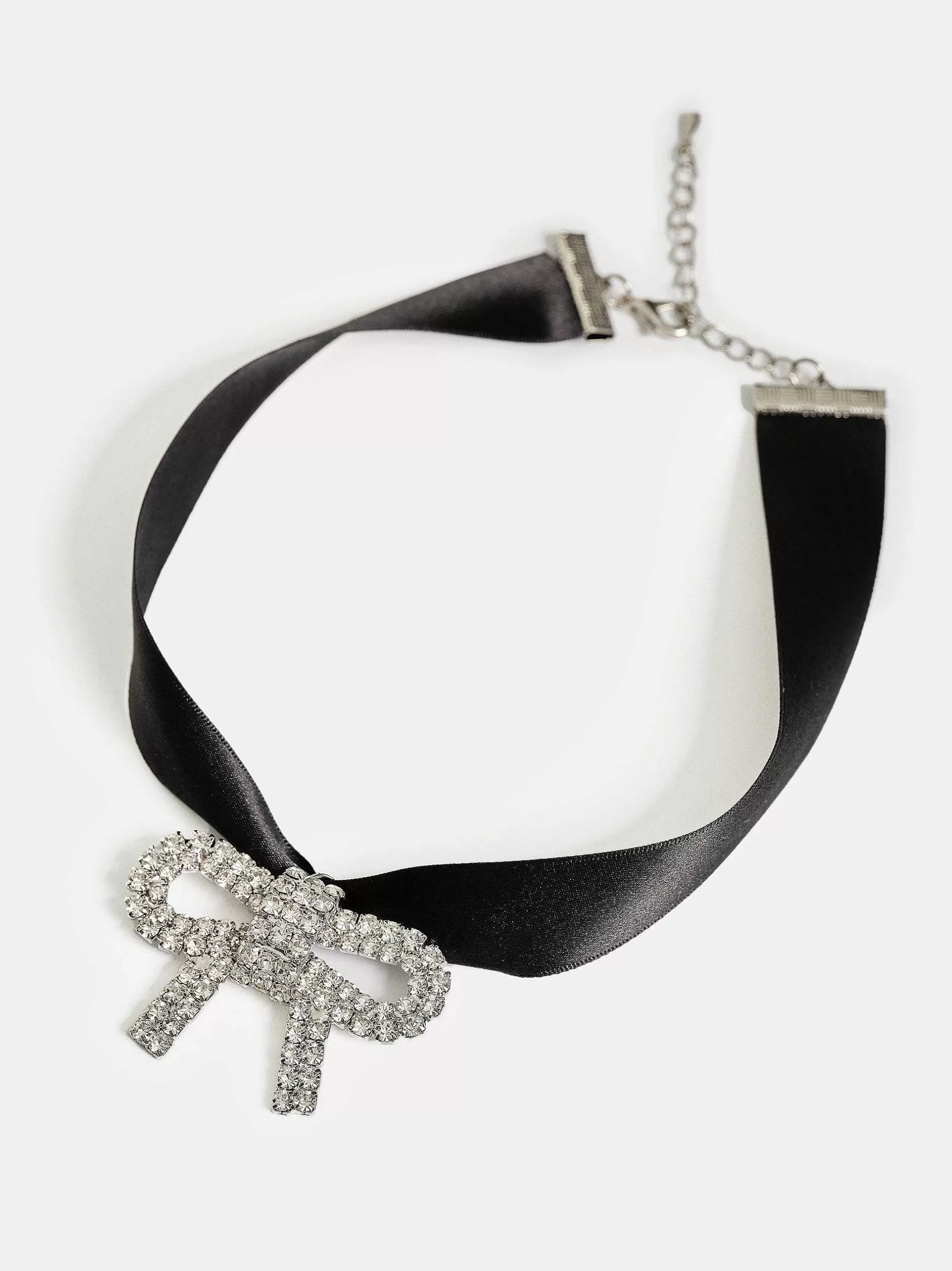 Online Choker Met Satijnen Strik, Zwart Vrouwen Kleding