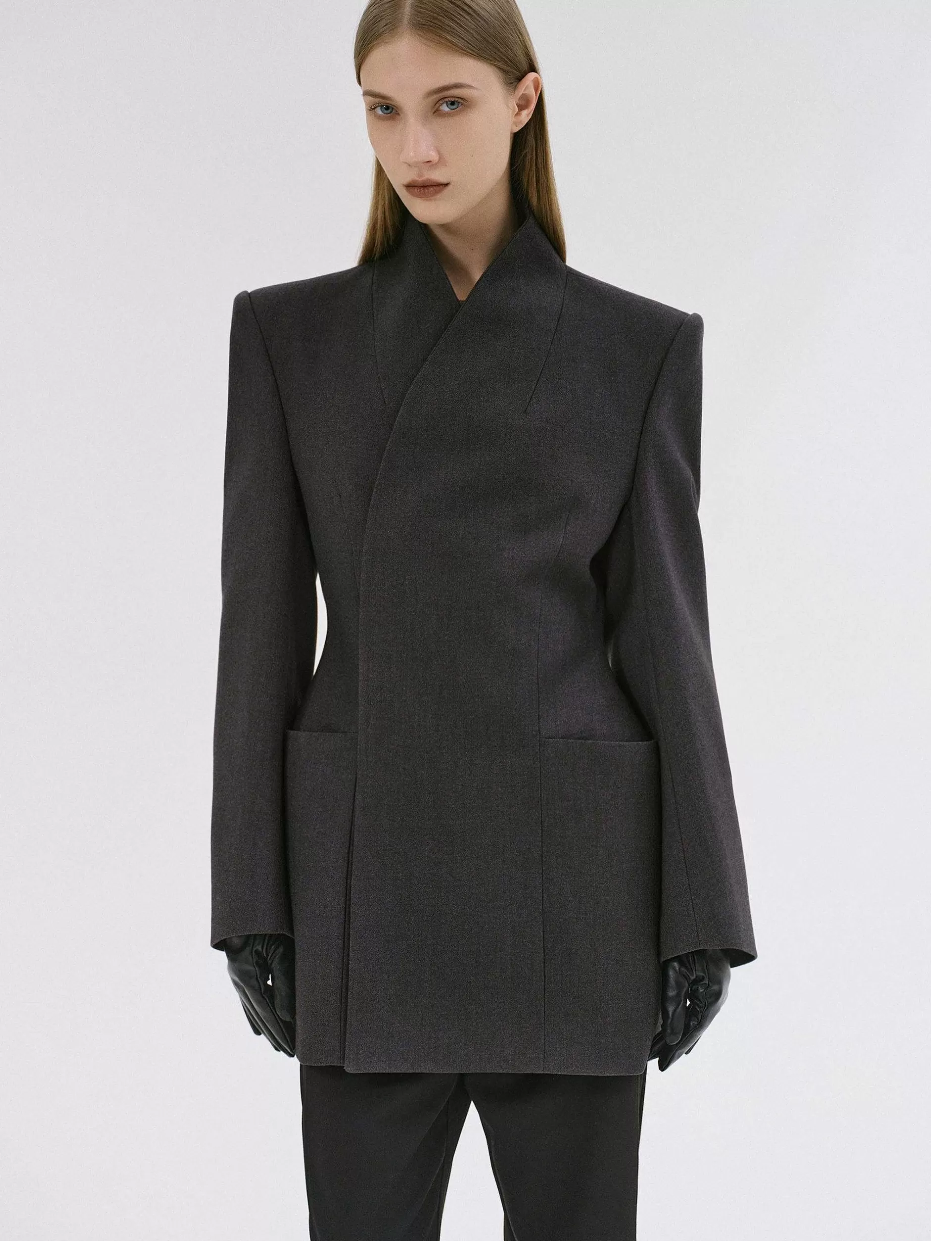 Sale Corrin Wikkelblazer, Houtskool Vrouwen Kleding
