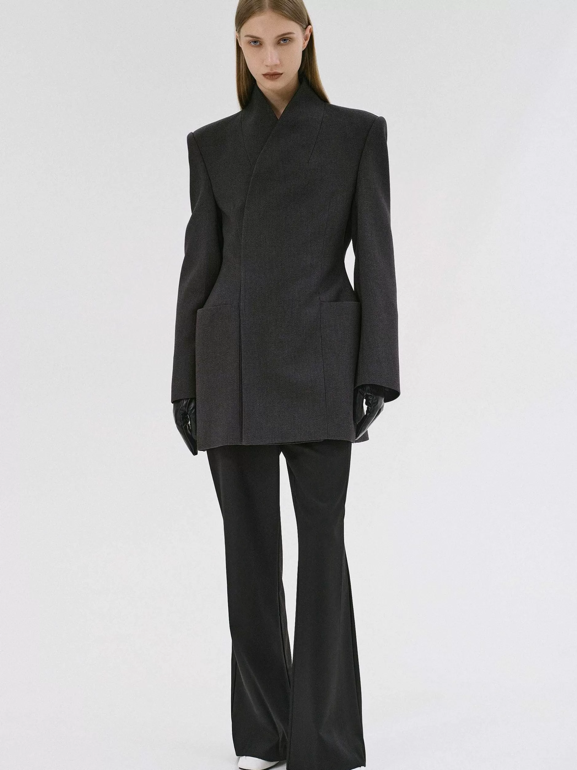 Sale Corrin Wikkelblazer, Houtskool Vrouwen Kleding