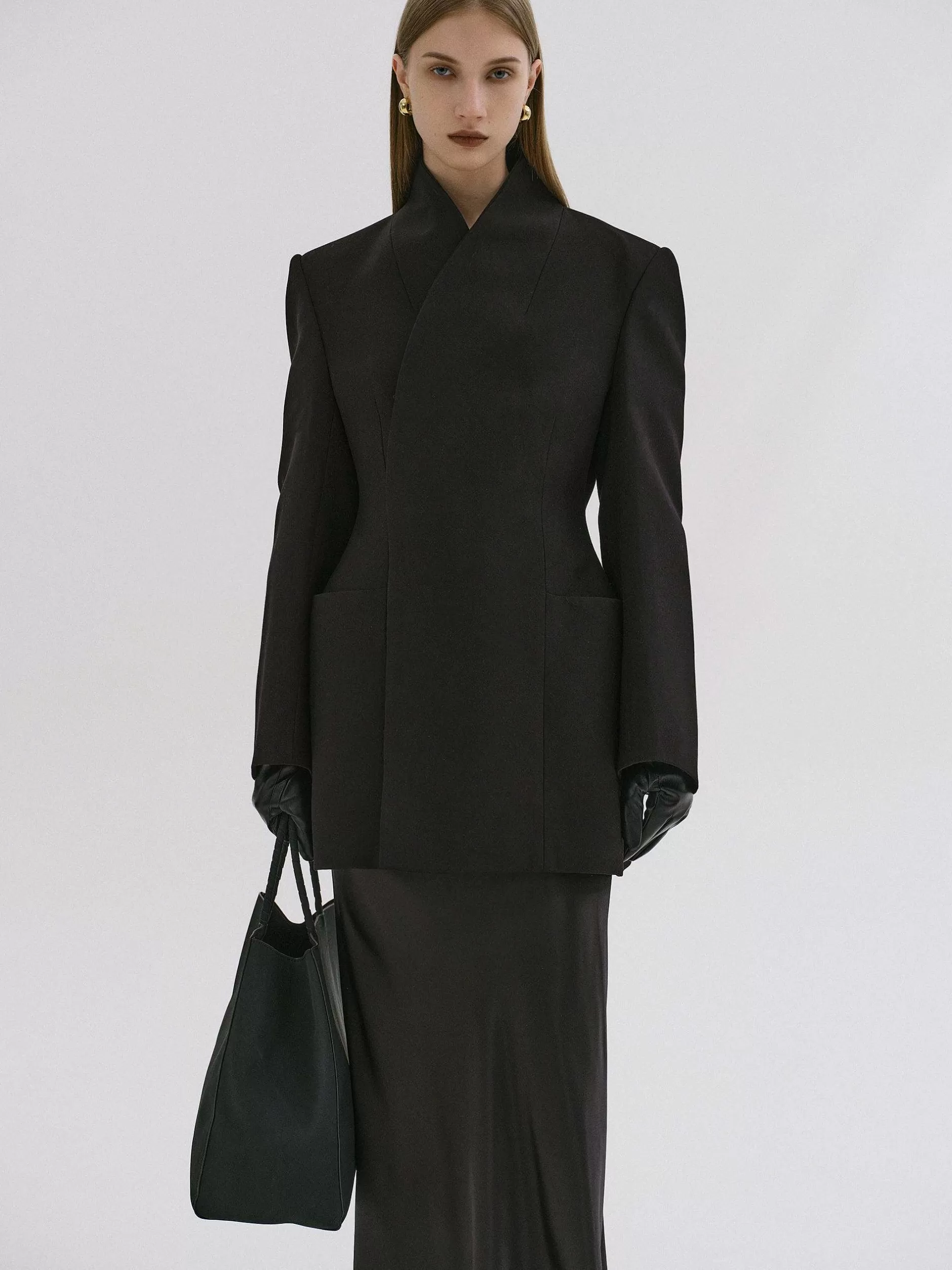 Outlet Corrin Wikkelblazer, Zwart Vrouwen Kleding