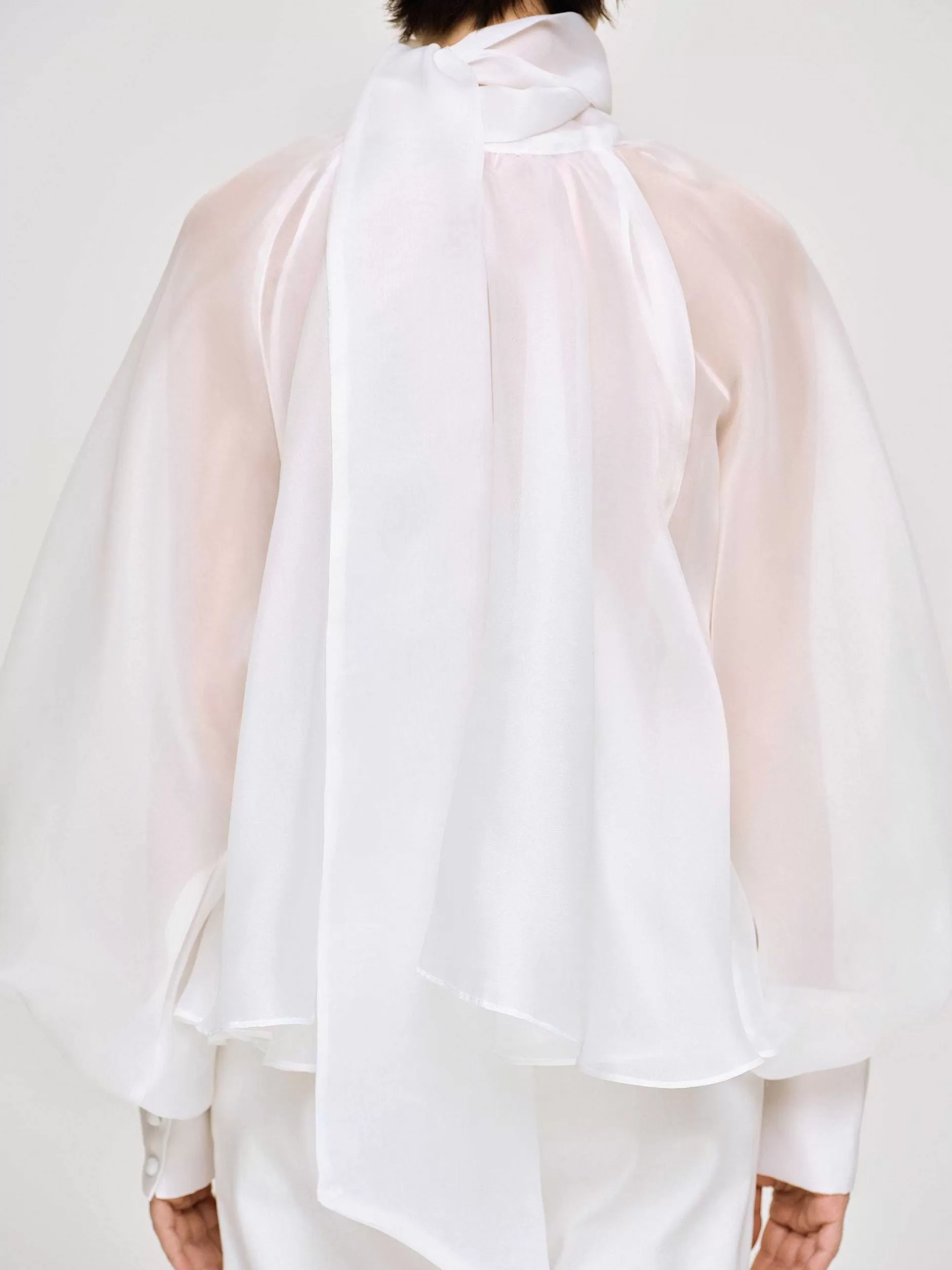 Cheap Doorzichtige Ballonblouse, Wit Vrouwen Accessoires