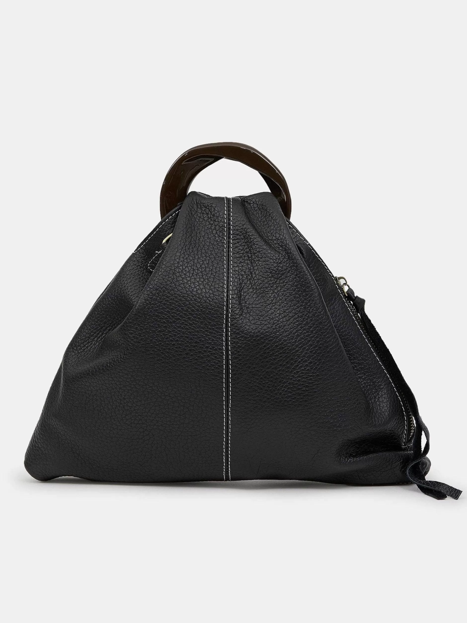 Best Sale Driehoekstas Van Kalfsleer, Zwart Vrouwen Schoenen En Tassen