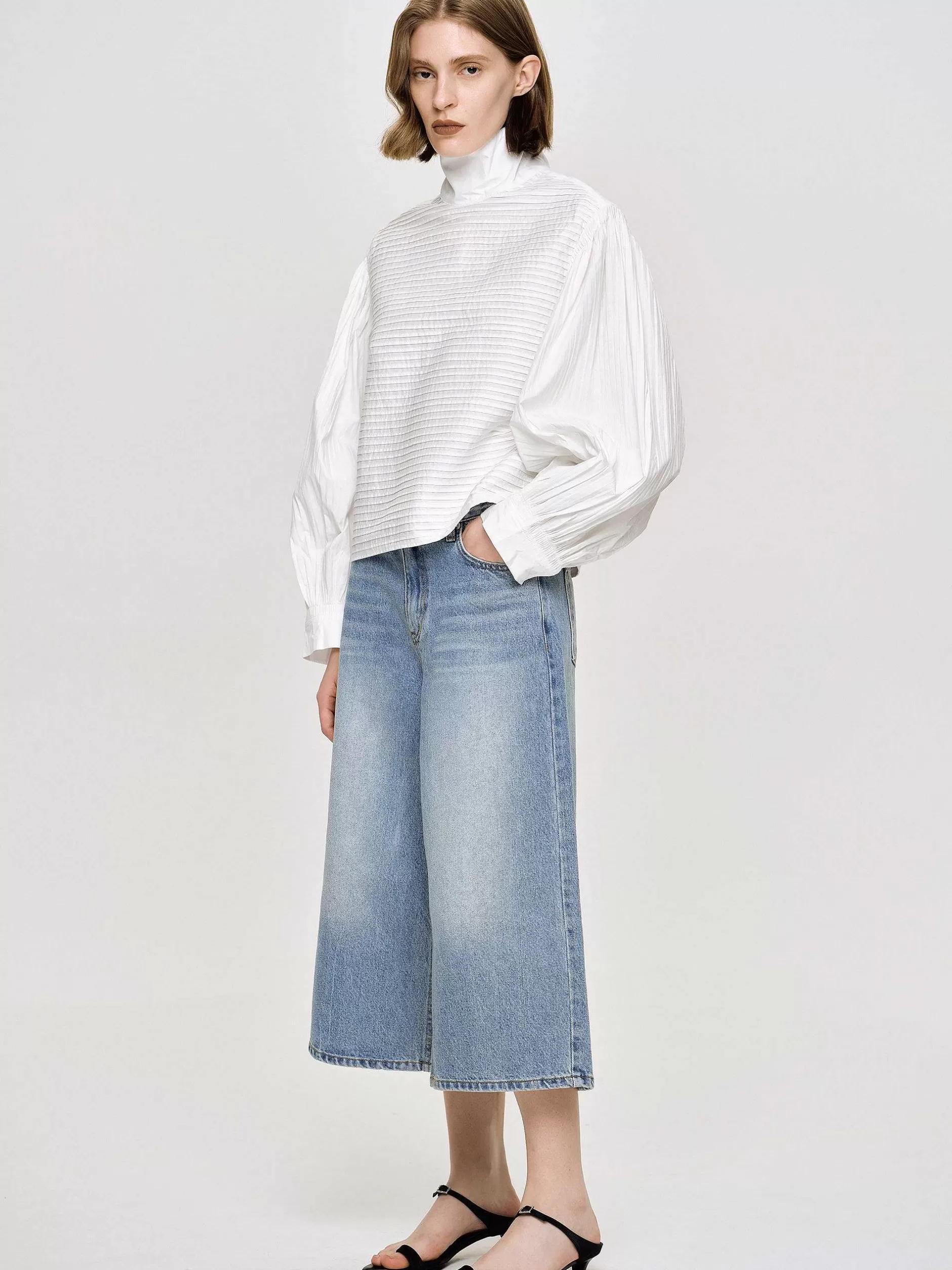 Best Erza Volumeblouse, Wit Vrouwen Kleding