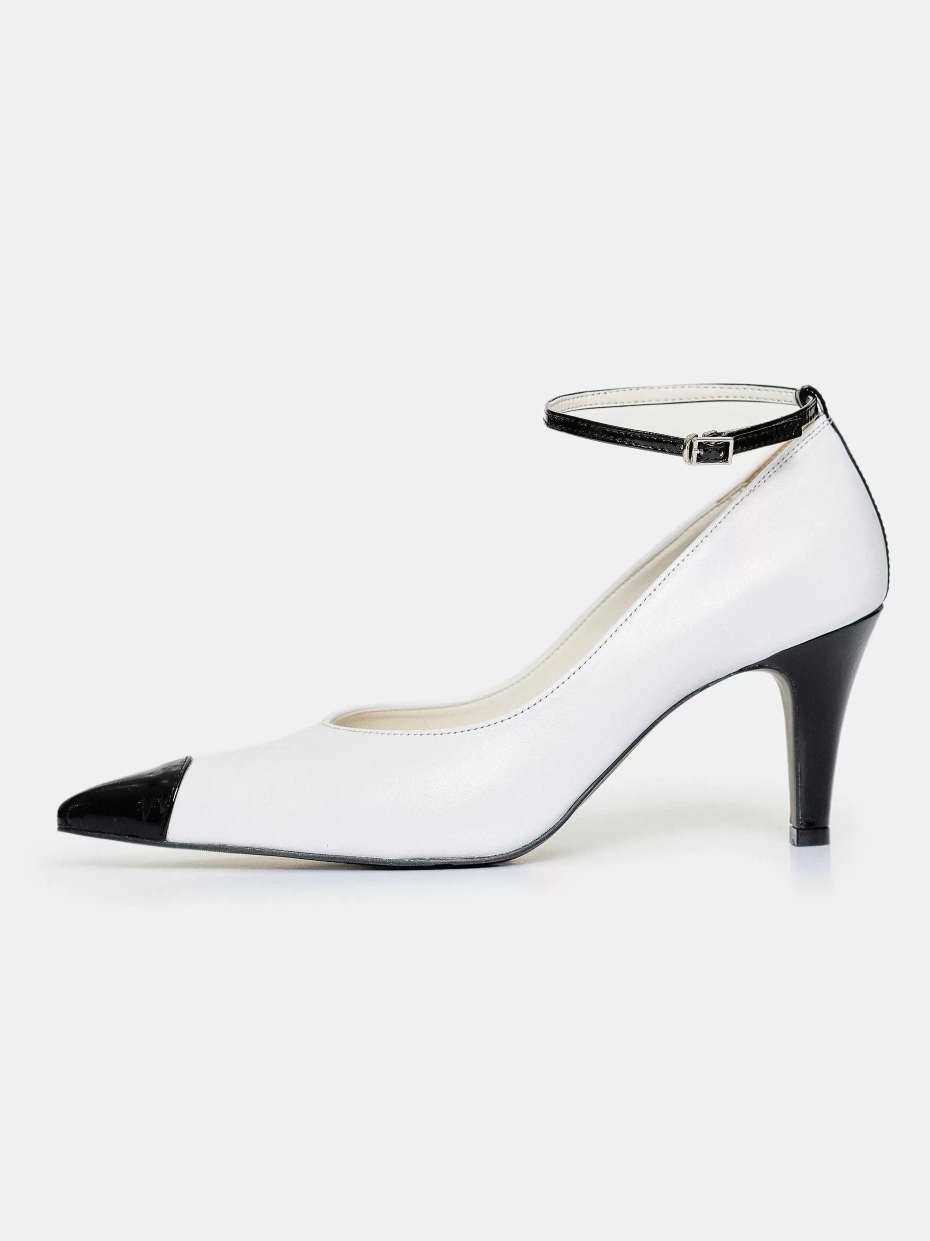 Cheap Ester Tweekleurige Hakken Met Enkelbandje, Wit Vrouwen Schoenen En Tassen