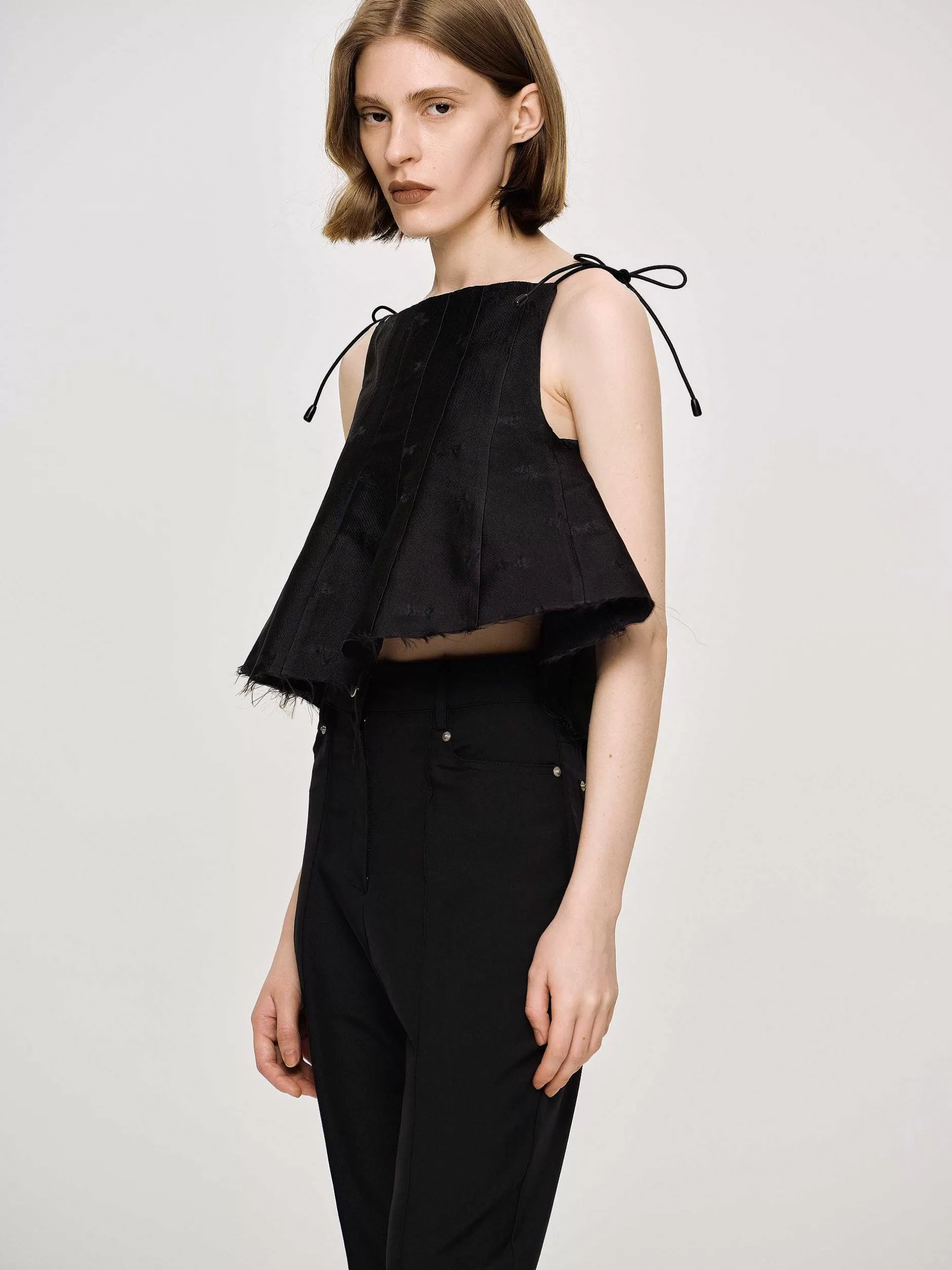 Flash Sale Extra Cropped Hemdje, Zwart Vrouwen Bovenkanten