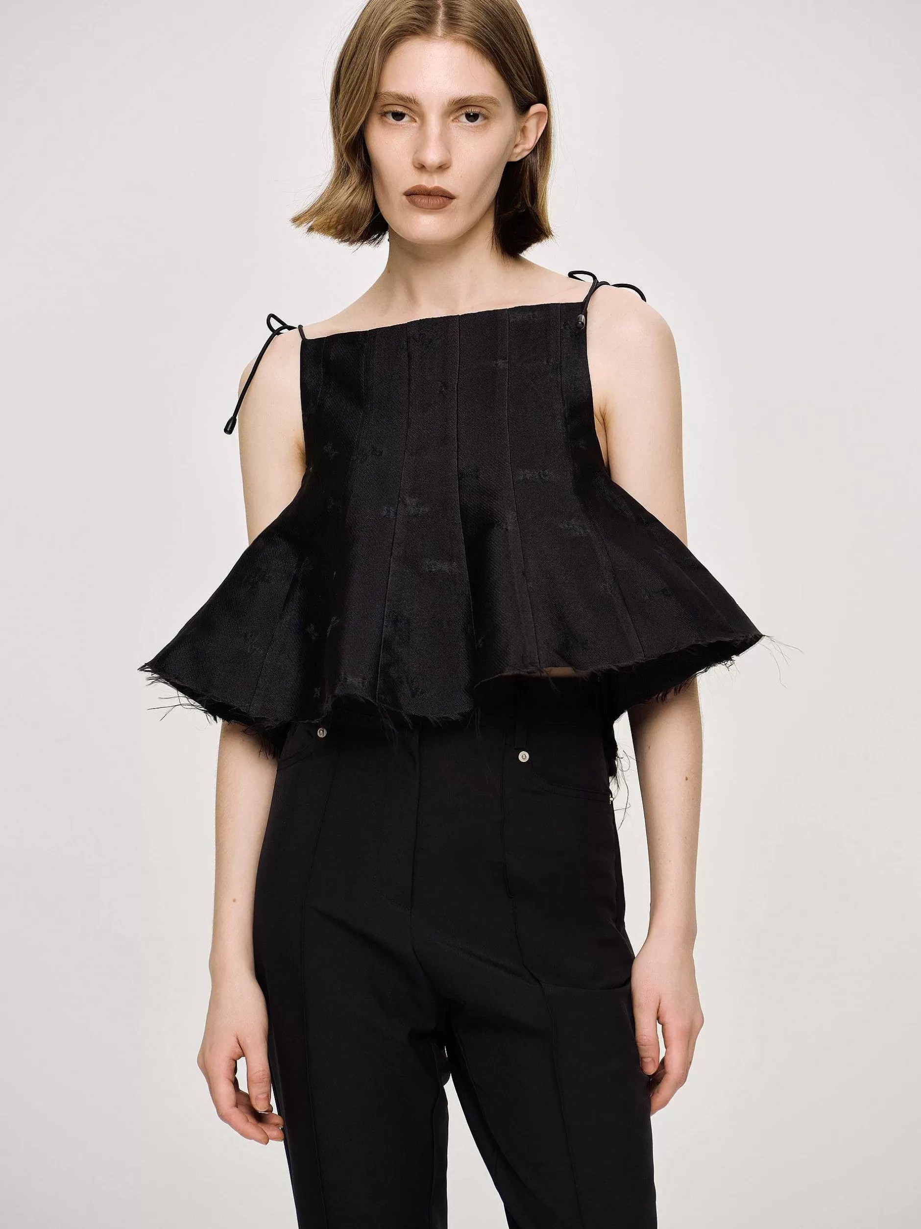 Flash Sale Extra Cropped Hemdje, Zwart Vrouwen Bovenkanten