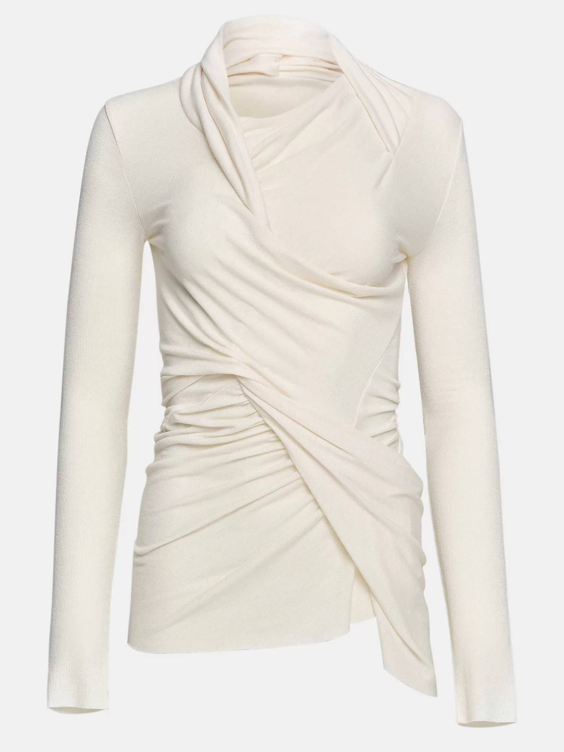 New Folgore Asymmetrisch Gedrapeerde Top, Ivoor Vrouwen Kleding
