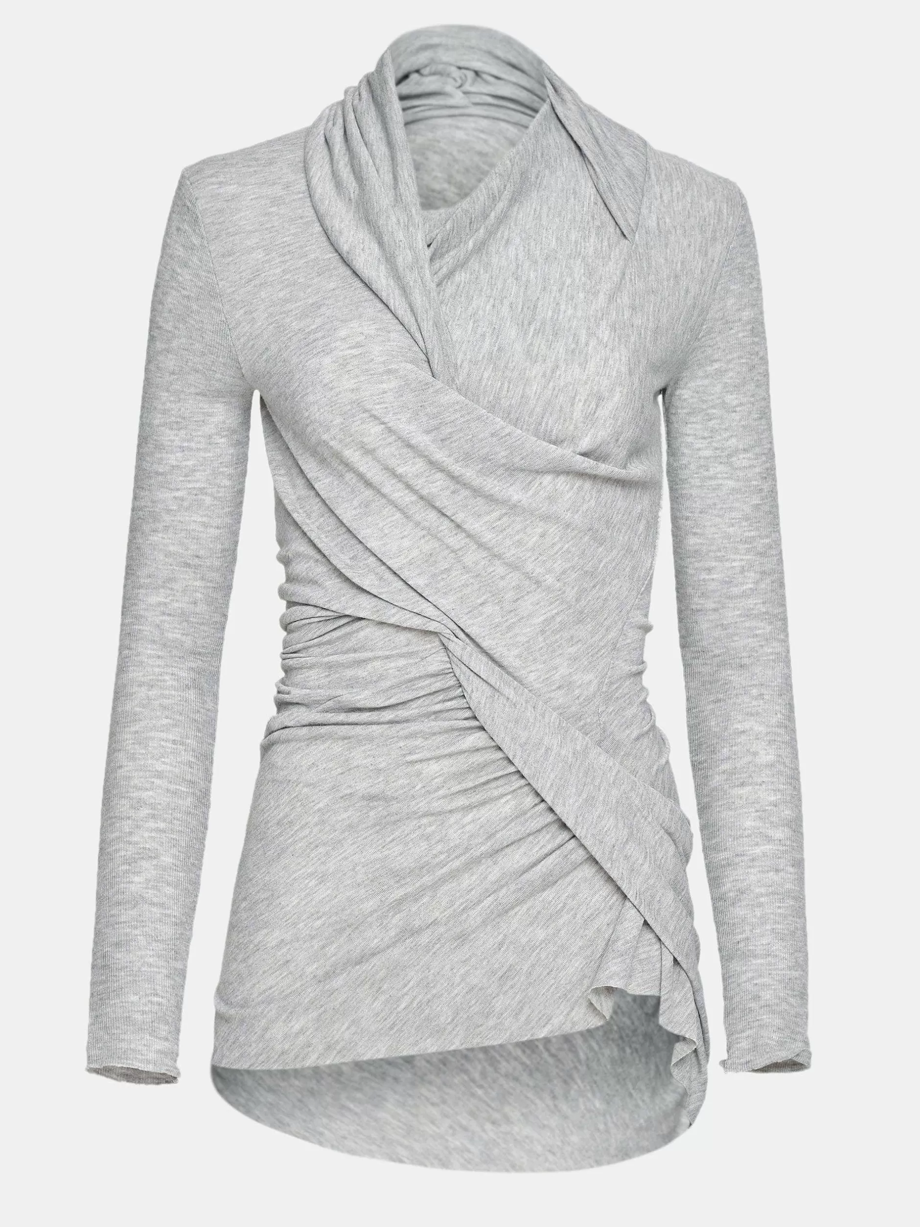 Store Folgore Asymmetrische Gedrapeerde Top, Grijs Vrouwen Kleding