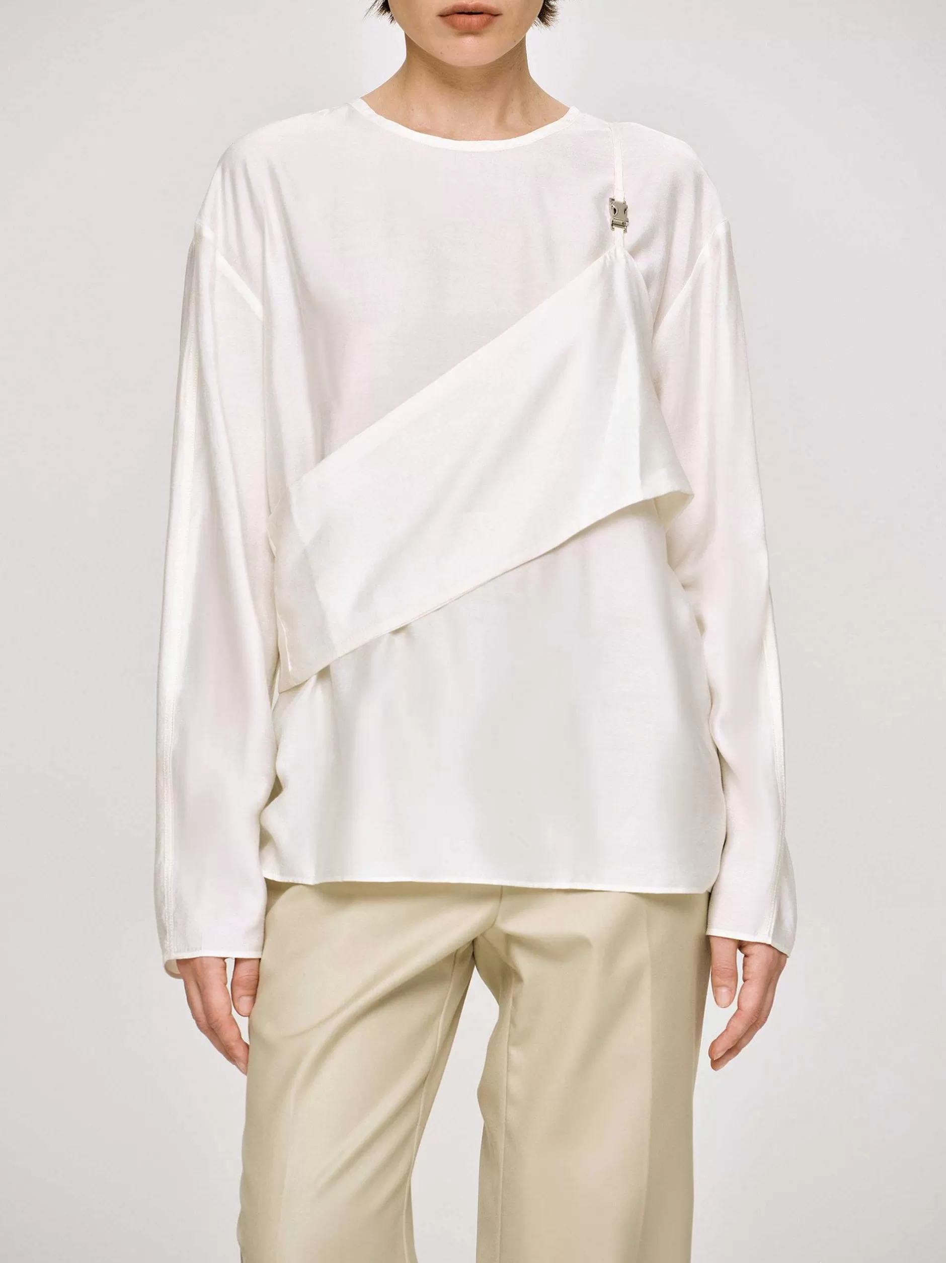Sale Gelaagde Bustierblouse, Ivoor Vrouwen Bovenkanten