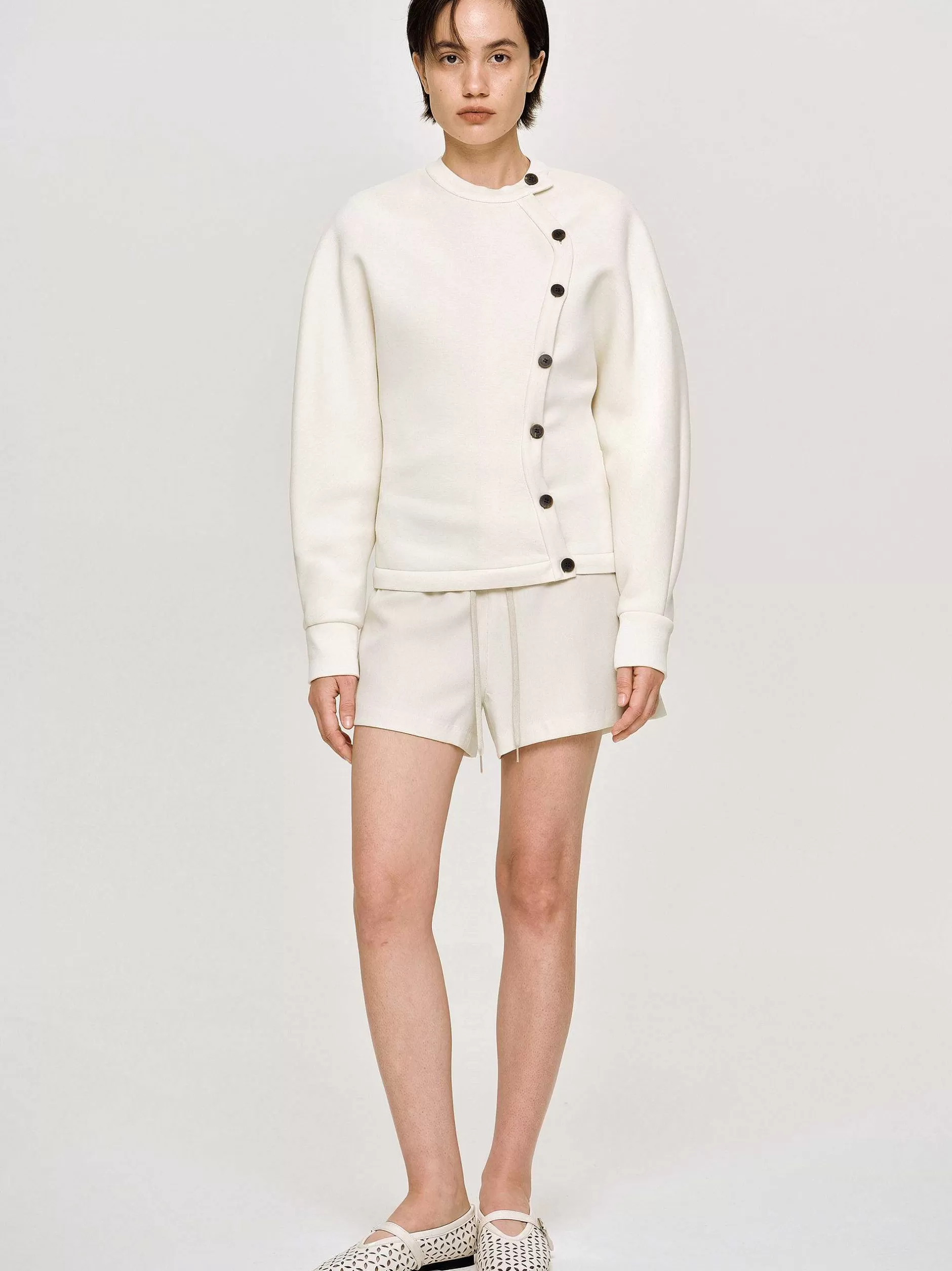Sale Jack Met Offsetknopen, Creme Vrouwen Accessoires