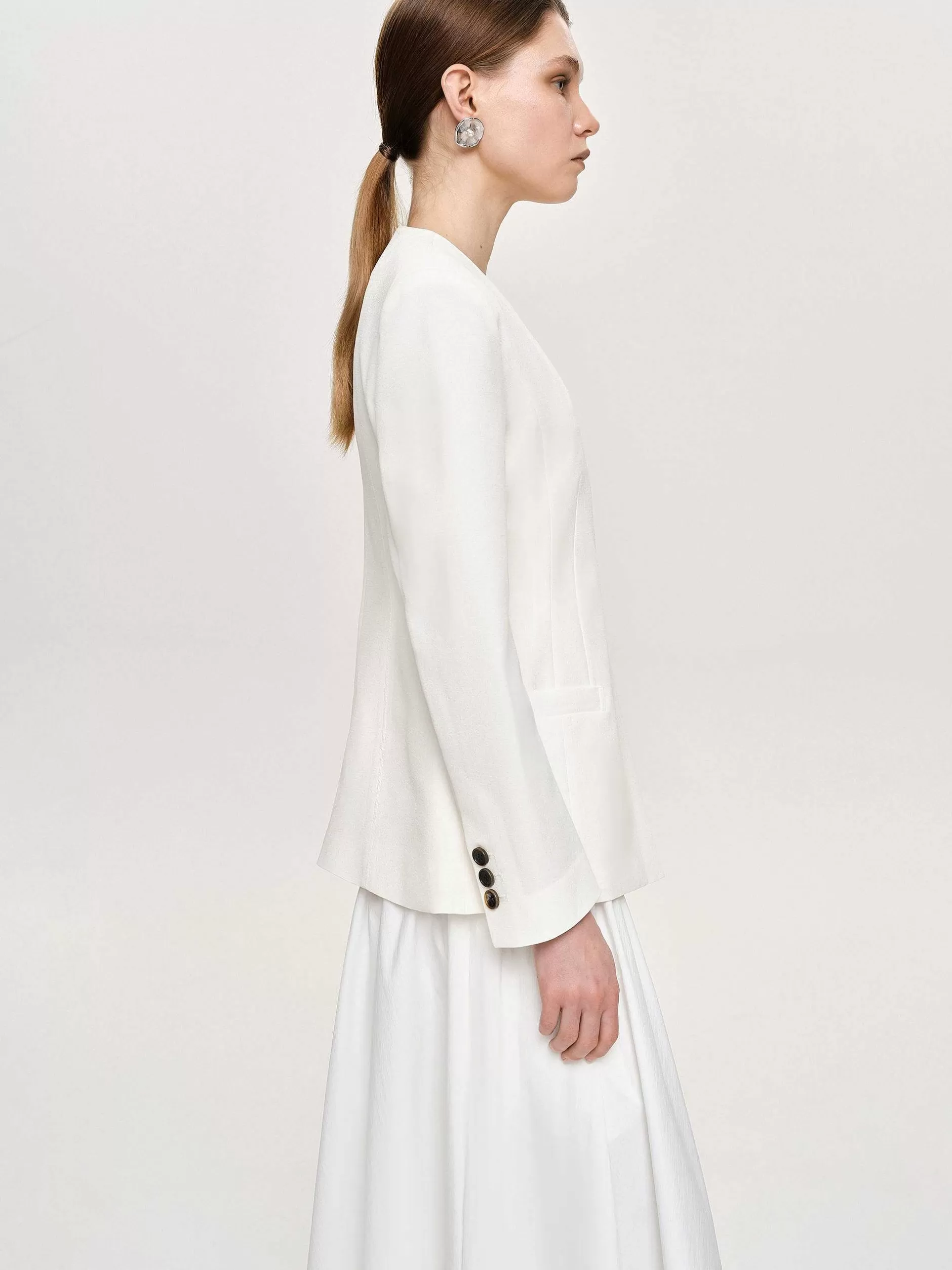 Discount Jack Met Split In De Taille, Ivoor Vrouwen Accessoires