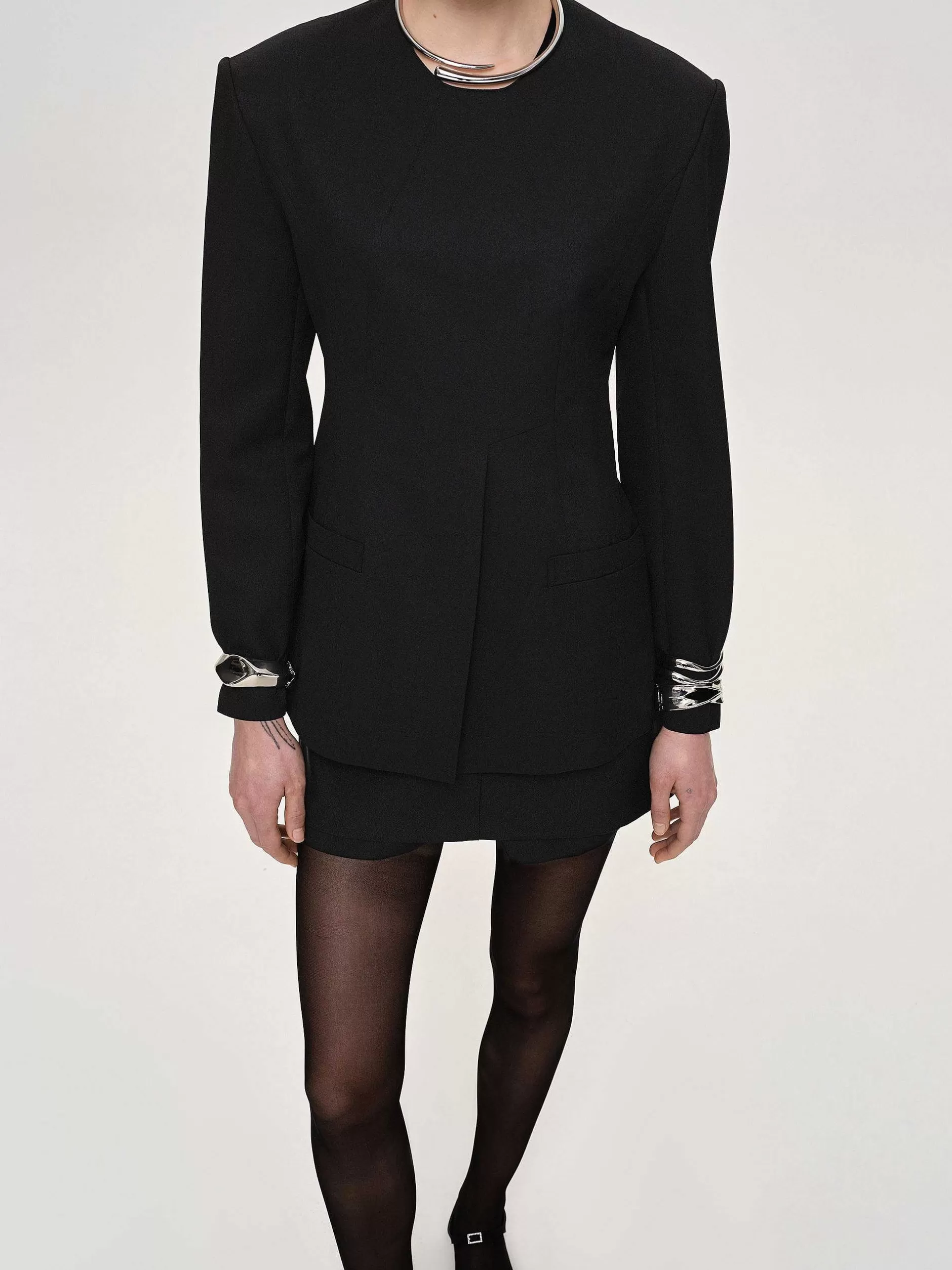 Best Sale Jack Met Split In De Taille, Zwart Vrouwen Accessoires