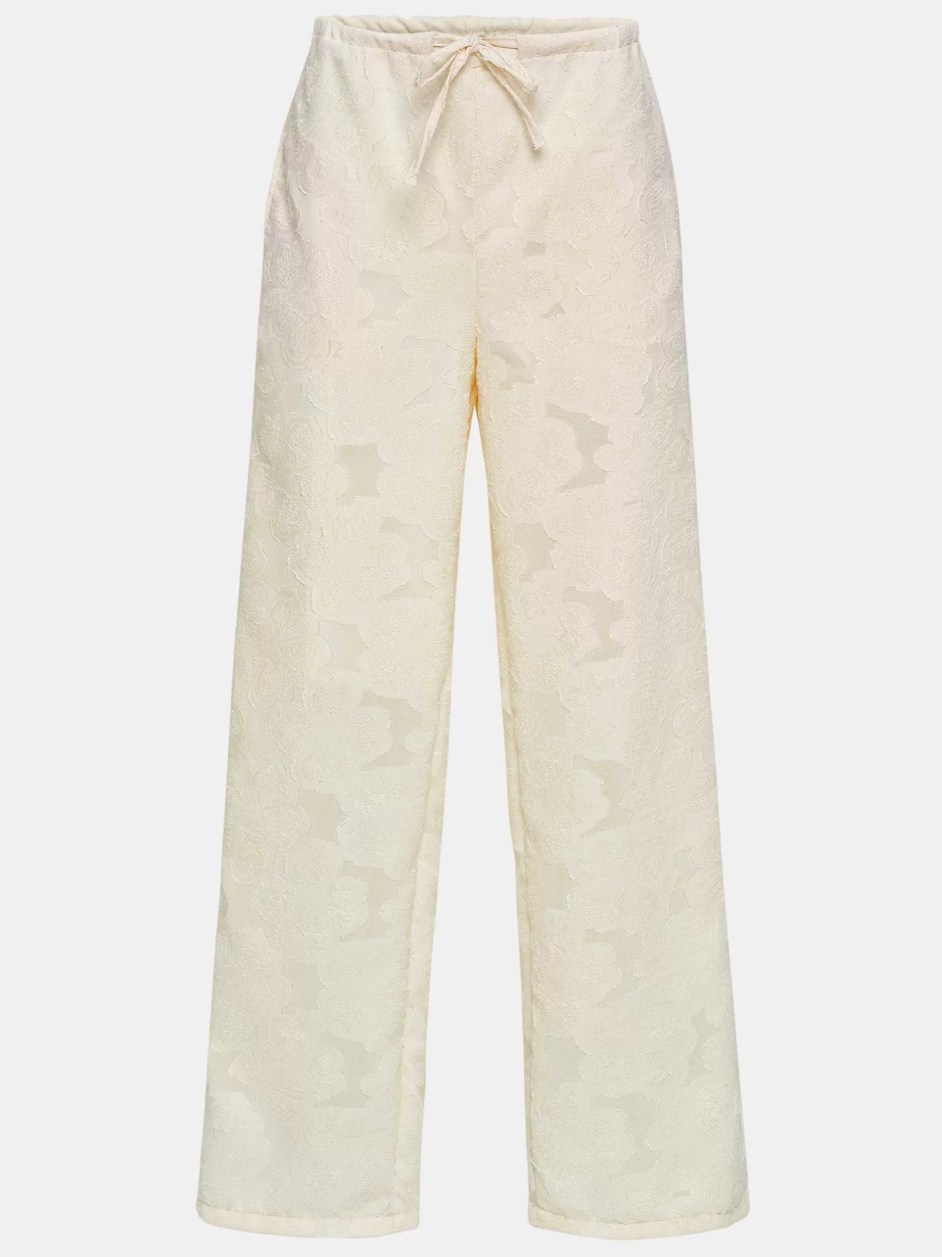 Shop Jacquardbroek Met Trekkoord, Ivoor Vrouwen Kleding