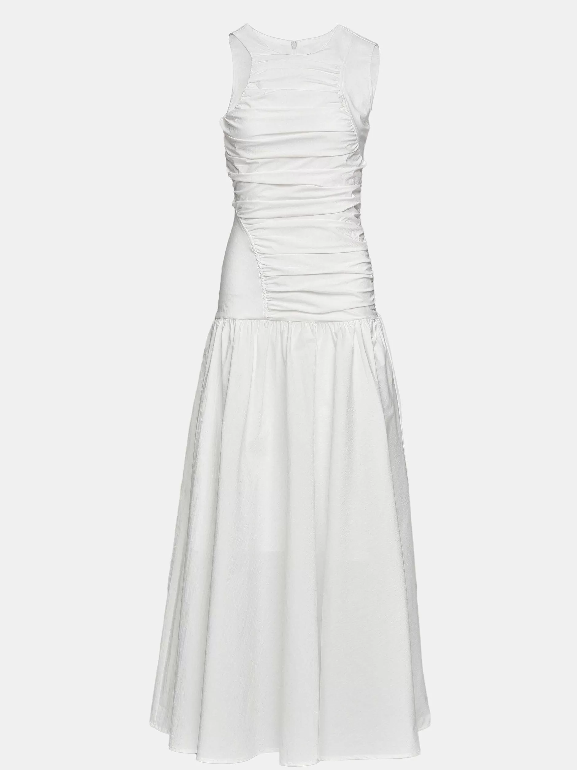Best Sale Jurk Met Verlaagde Taille En Ruches, Gebroken Wit Vrouwen Accessoires