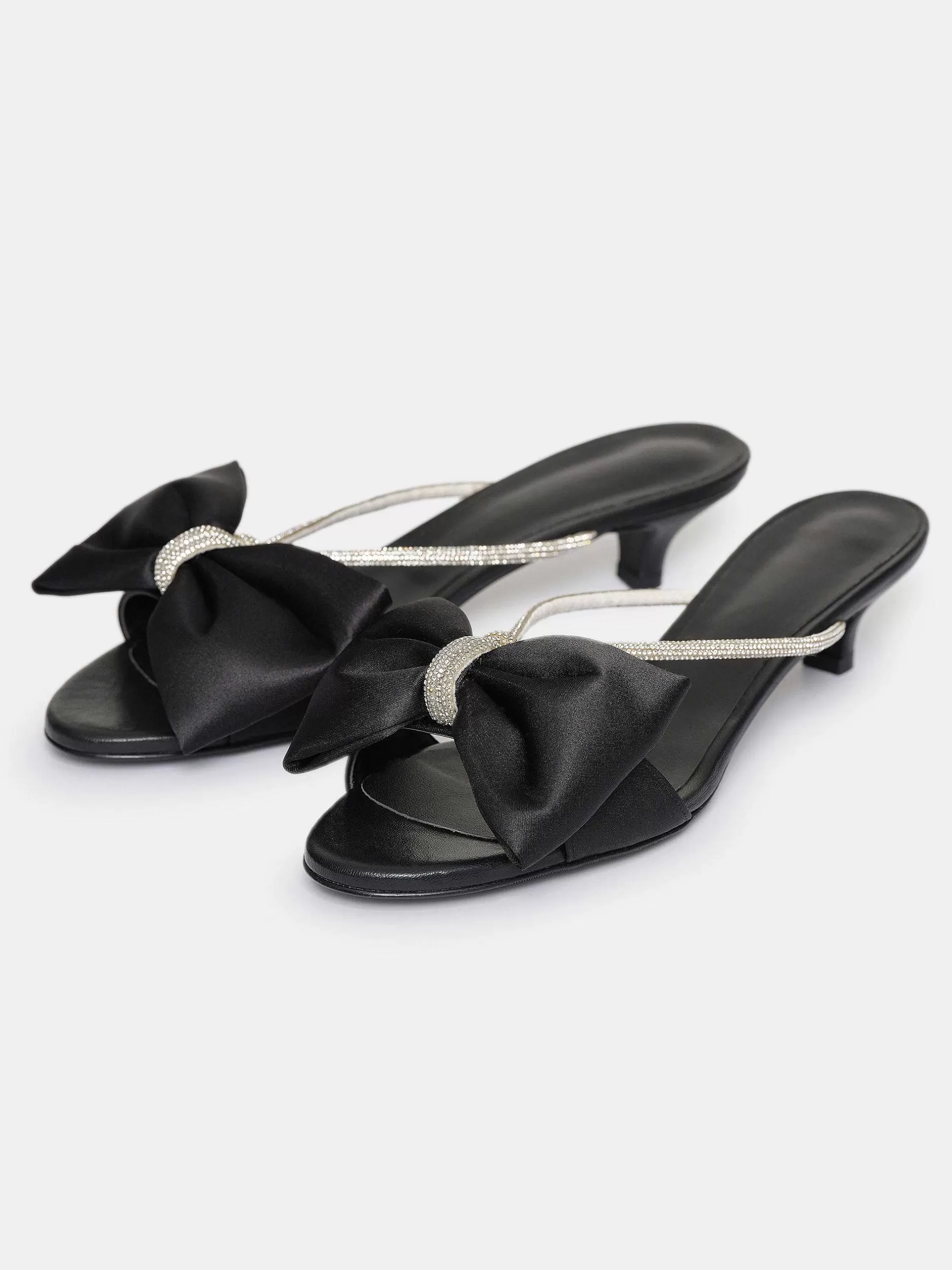 Hot Kaia Met Kristallen Verfraaide Muiltjes, Zwart Vrouwen Schoenen En Tassen