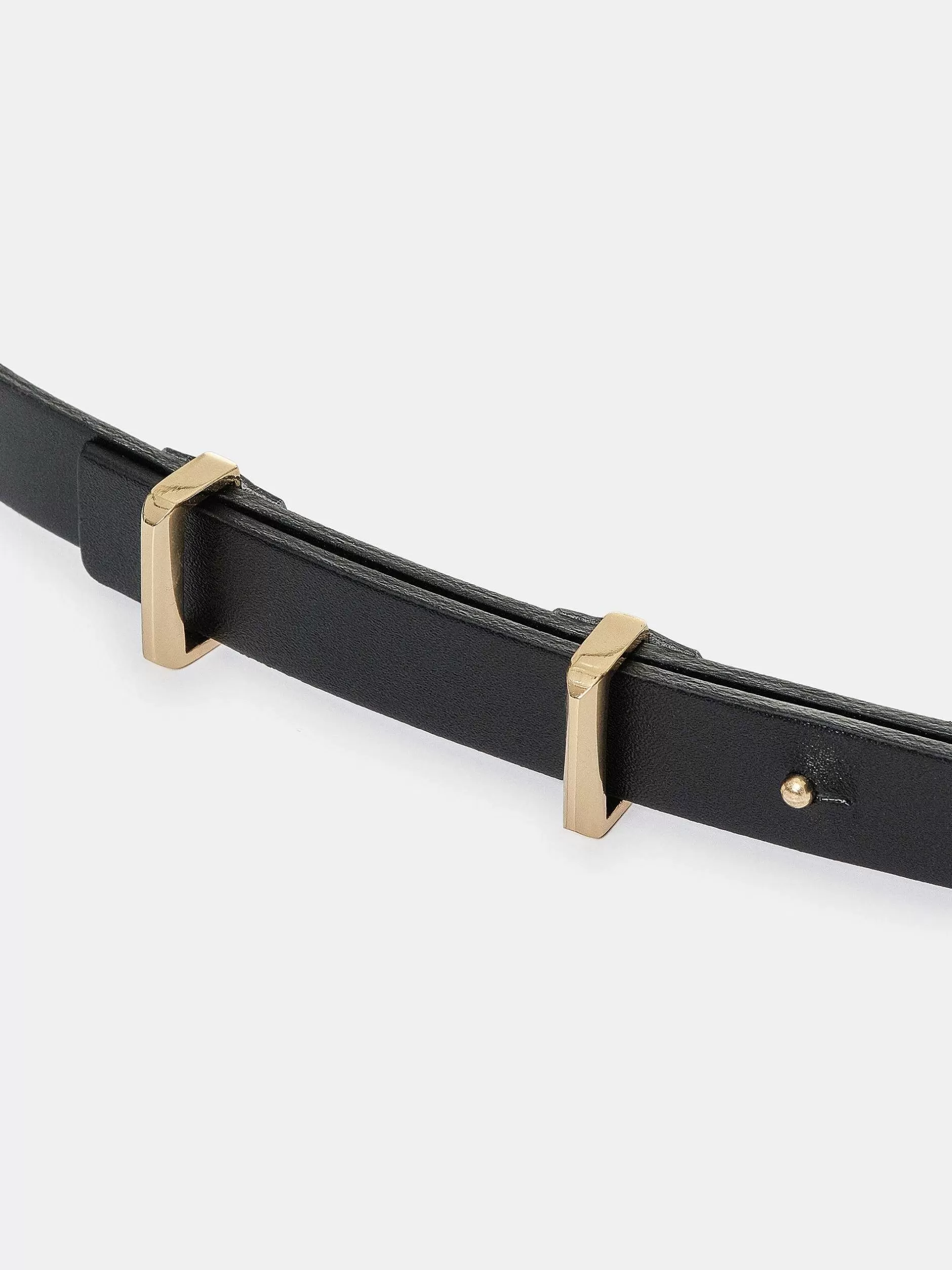Sale Kalfsleren Skinny Riem, Zwart Vrouwen Kleding
