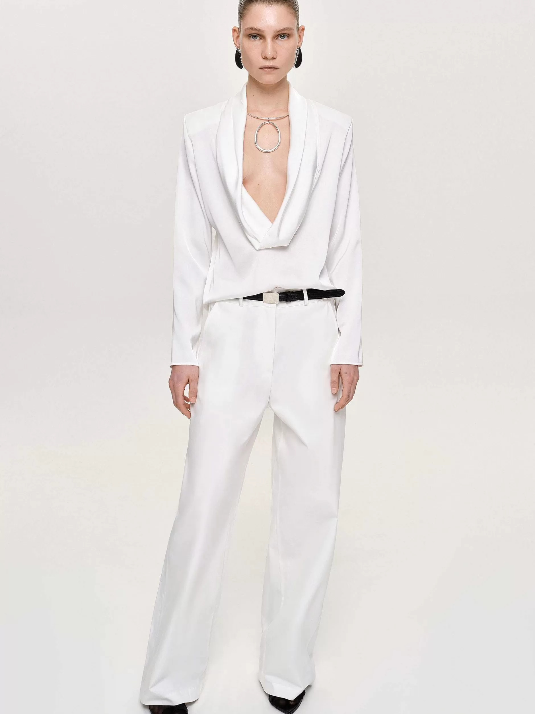 Best Sale Leiva Blouse Met Doorlopende Achterkant, Wit Vrouwen Kleding