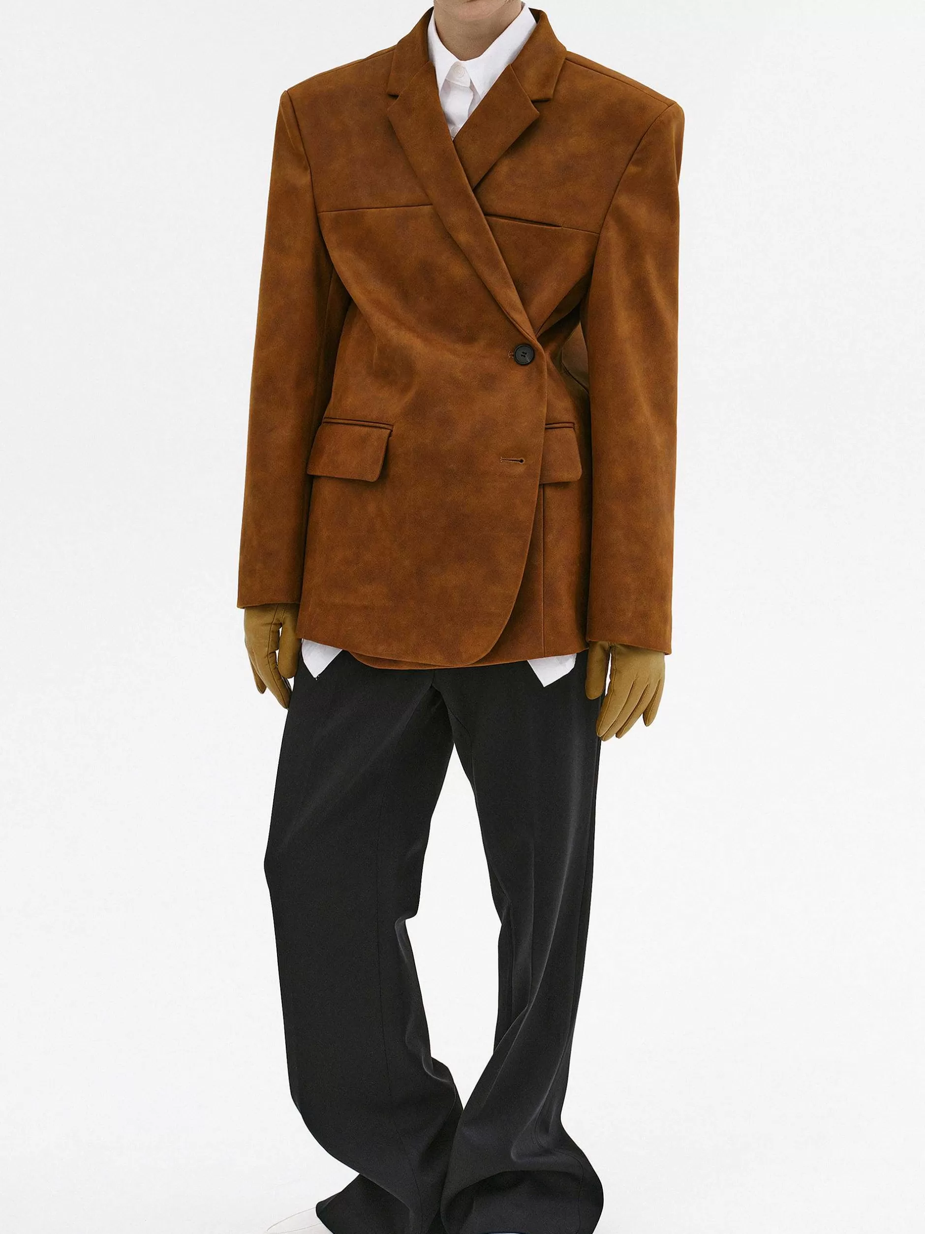Clearance Lui Kunstleren Blazer, Roestbruin Vrouwen Accessoires