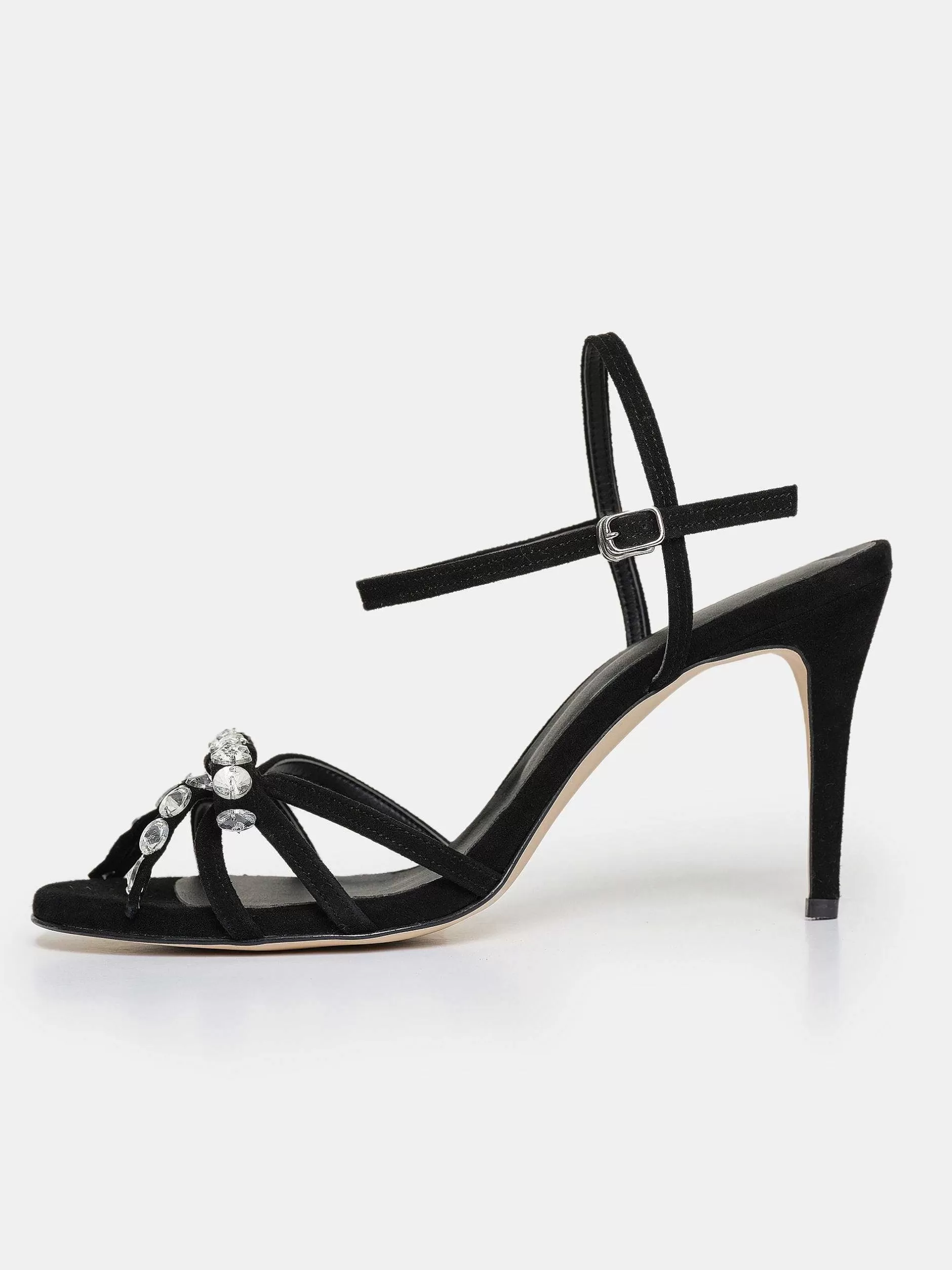 Best Sale Micol Sandalen Met Open Teen En Juwelen, Zwart Vrouwen Schoenen En Tassen