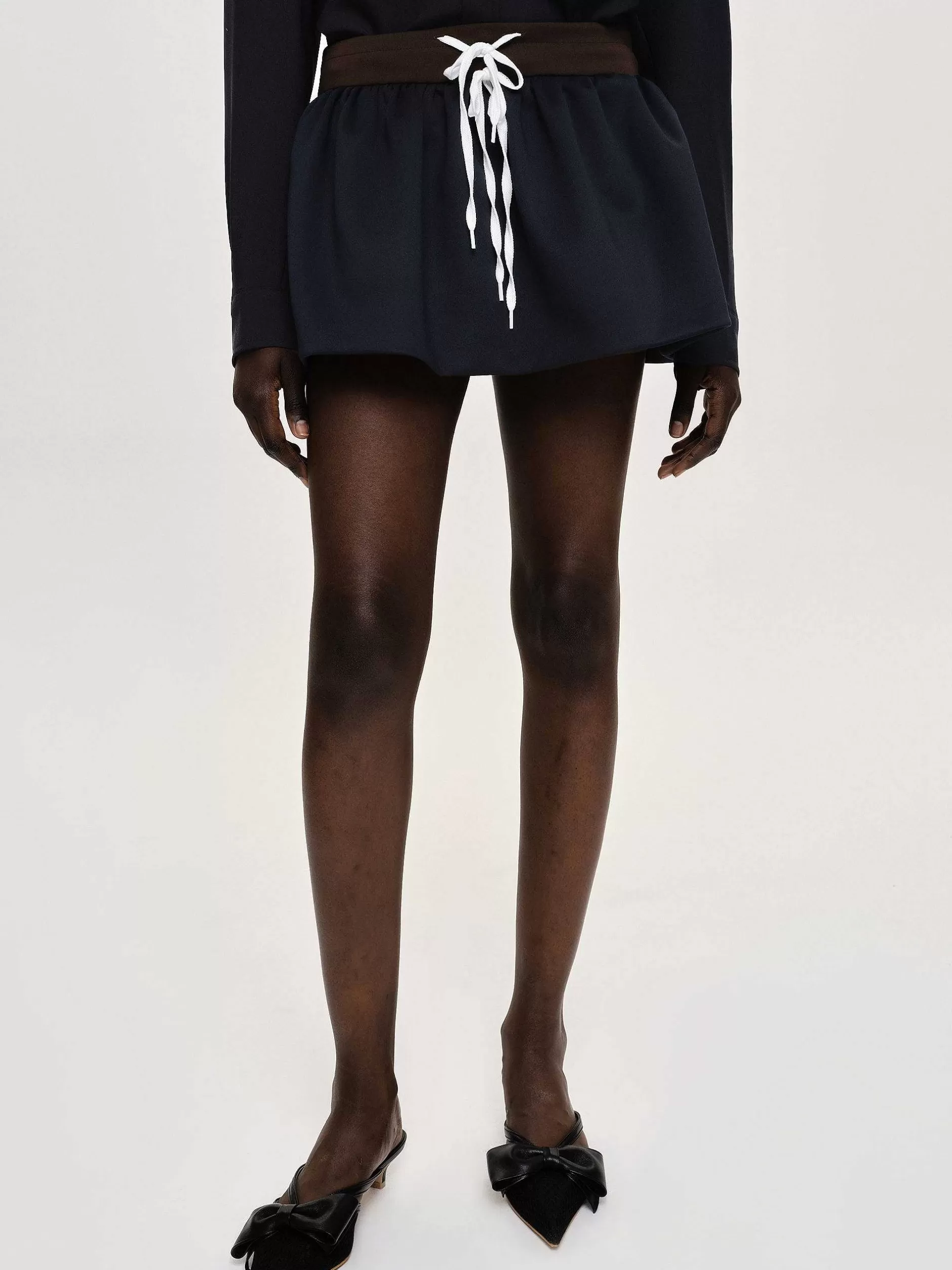 Cheap Minirok Met Gewatteerd Effect, Marineblauw Vrouwen Kleding