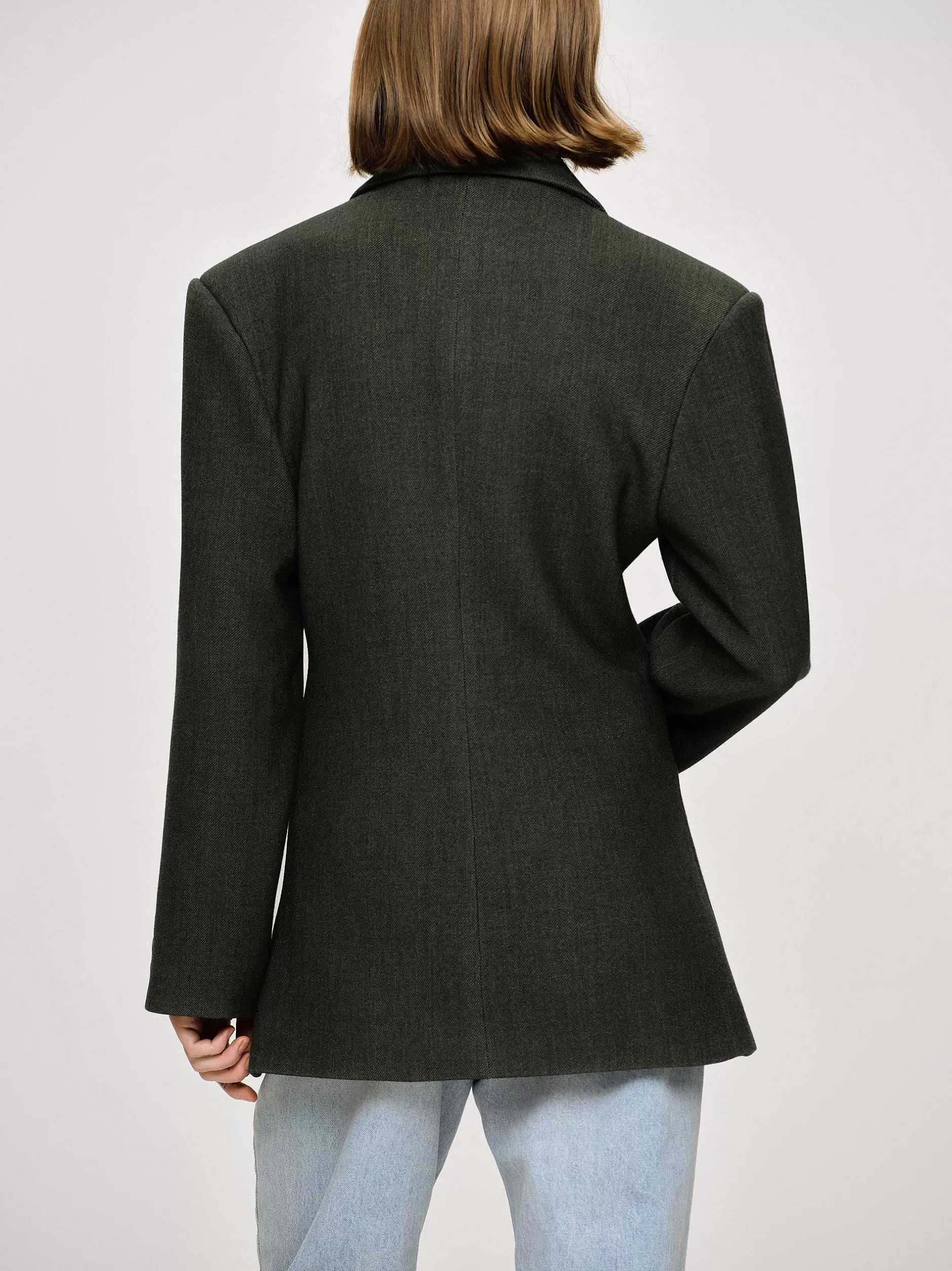 New Nangy Getailleerde Blazer Met Dubbele Rij Knopen, Vrouwen Bovenkleding