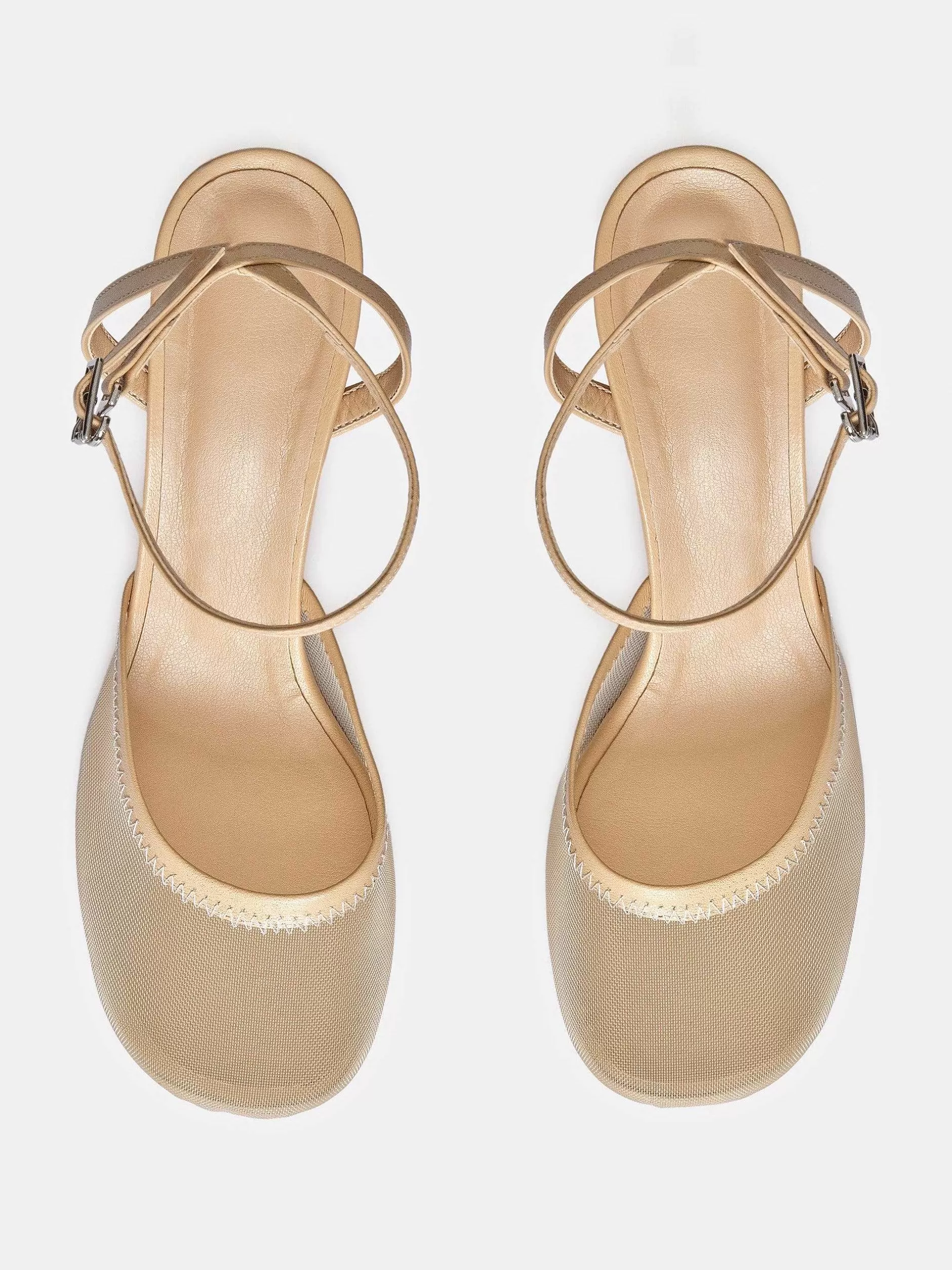Hot Noa Sandalen Met Mesh Teen, Kameel Vrouwen Schoenen En Tassen