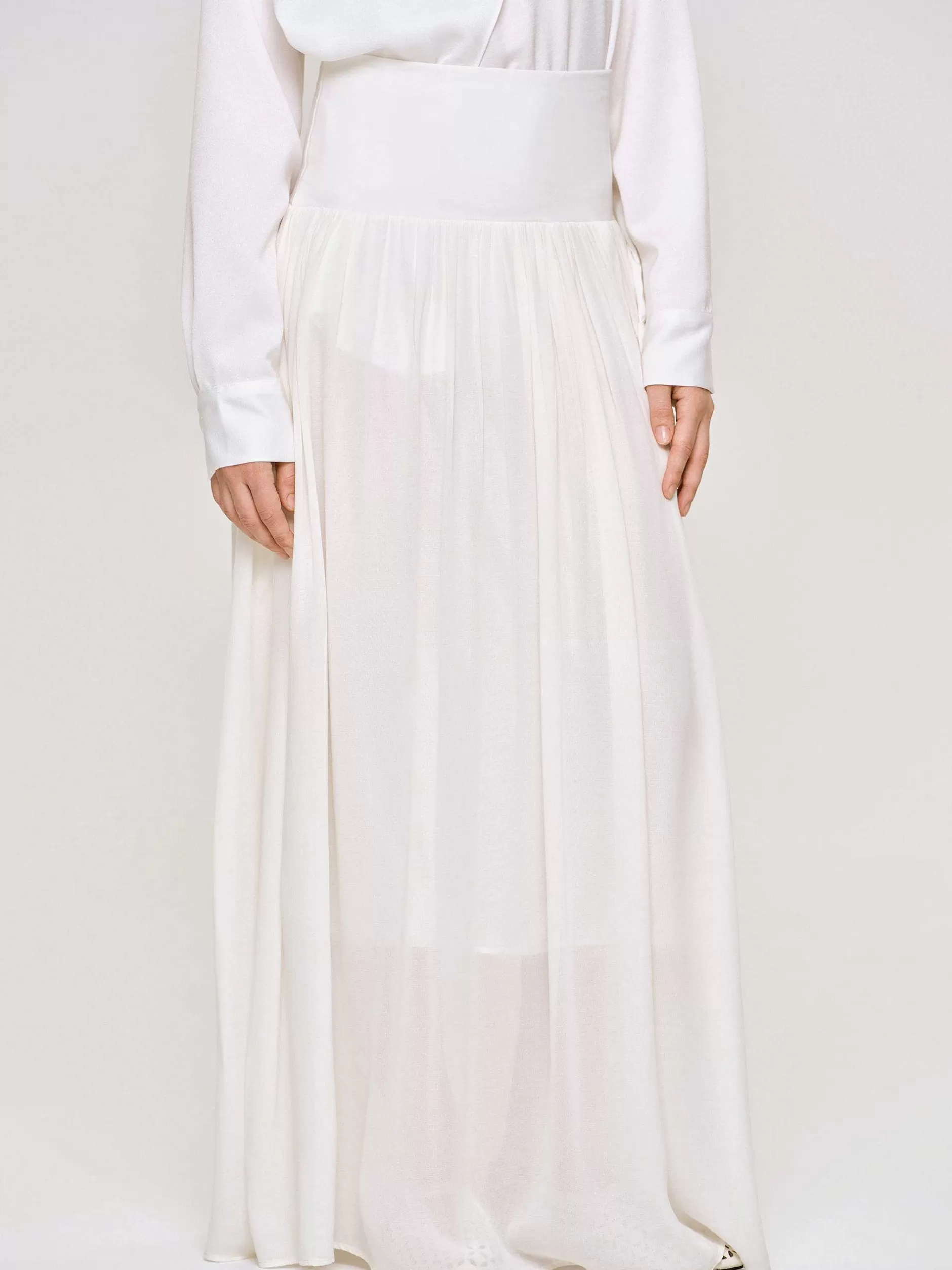 Discount Ocelia Maxi-Rok Met Verlaagde Taille, Wit Vrouwen Bodems