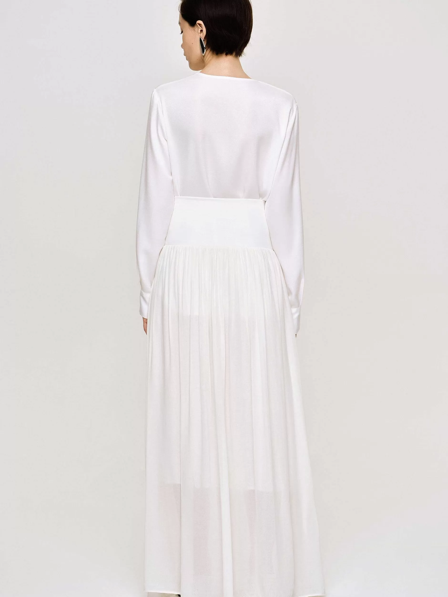 Discount Ocelia Maxi-Rok Met Verlaagde Taille, Wit Vrouwen Bodems
