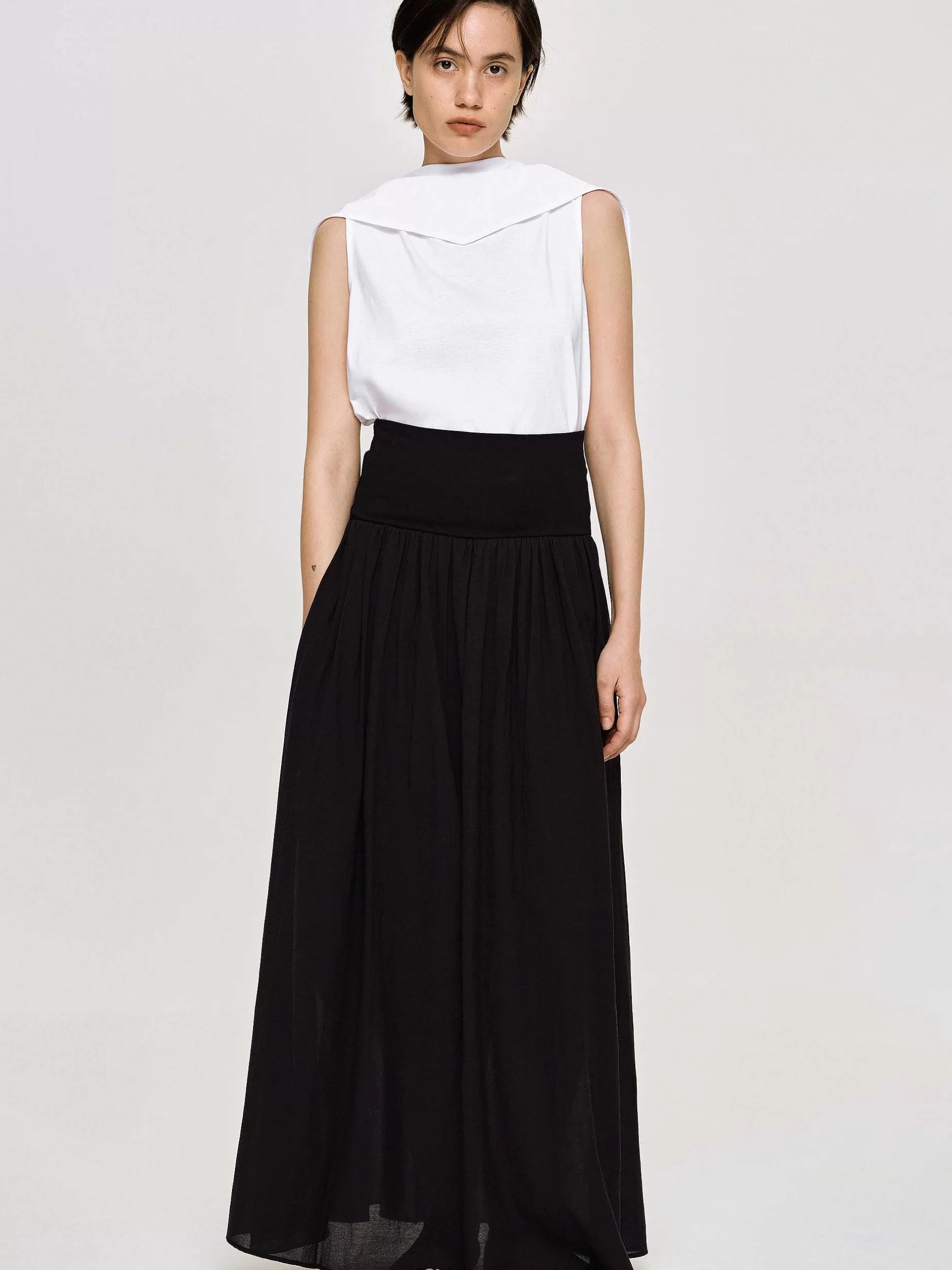 Best Sale Ocelia Maxi-Rok Met Verlaagde Taille, Zwart Vrouwen Bodems