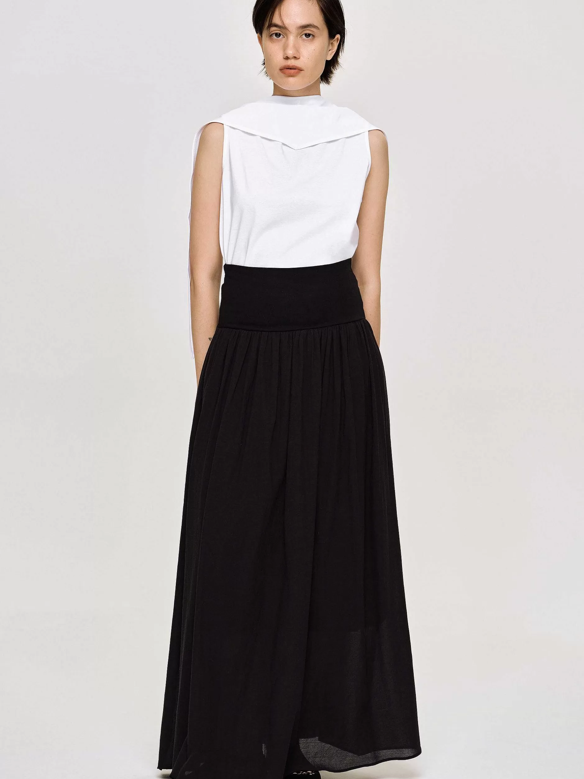 New Ocelia Maxi-Rok Met Verlaagde Taille, Zwart Vrouwen Kleding
