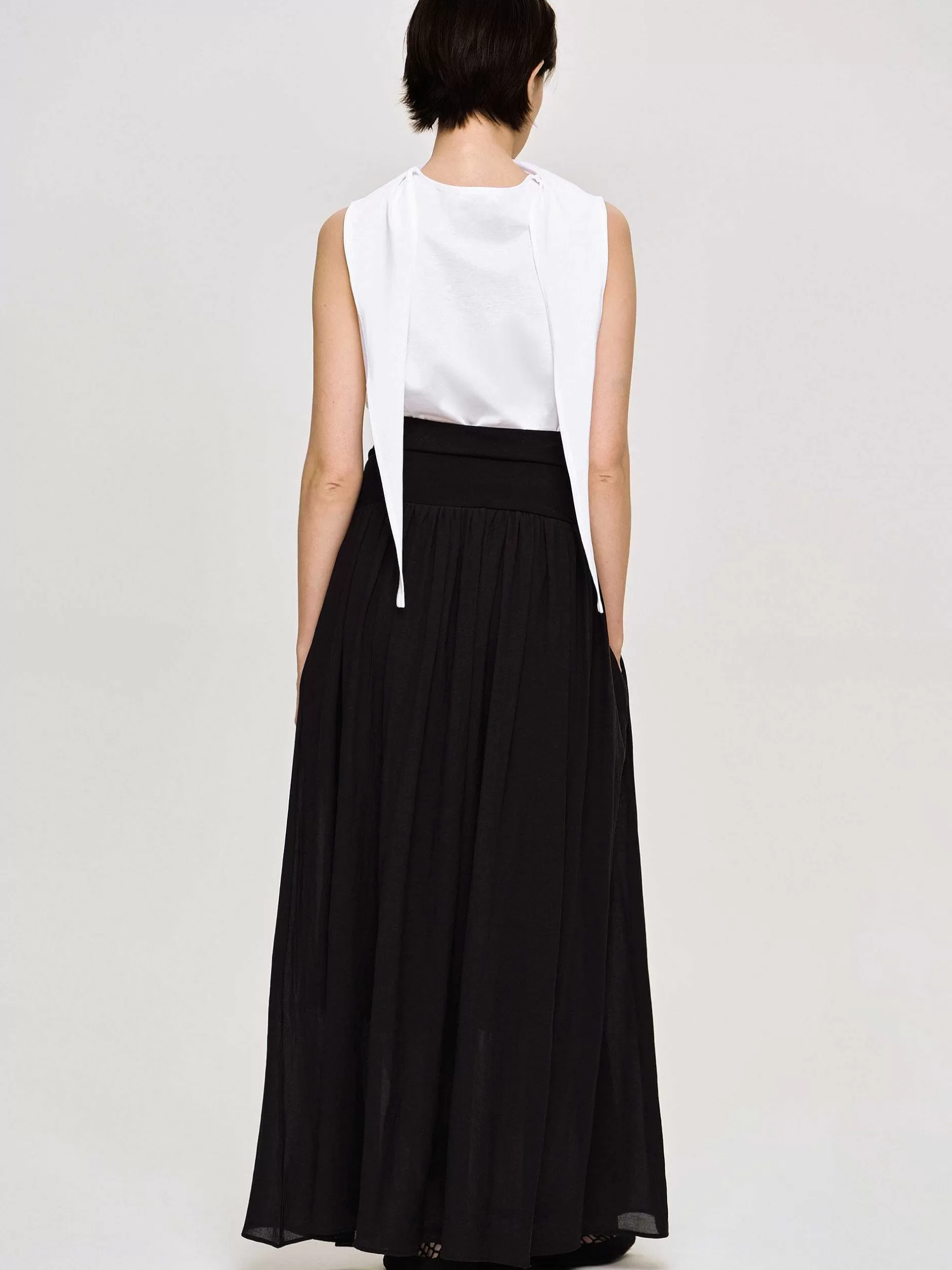 Best Sale Ocelia Maxi-Rok Met Verlaagde Taille, Zwart Vrouwen Bodems