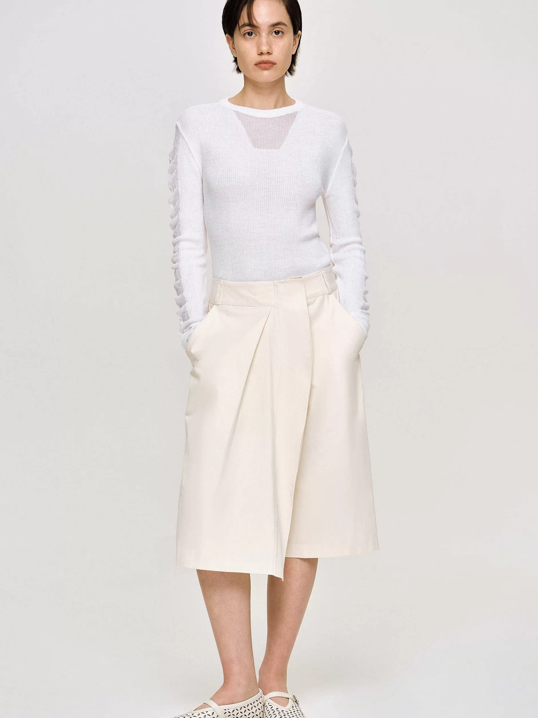 Flash Sale Omwikkelde Katoenen Short, Amandel Vrouwen Bodems
