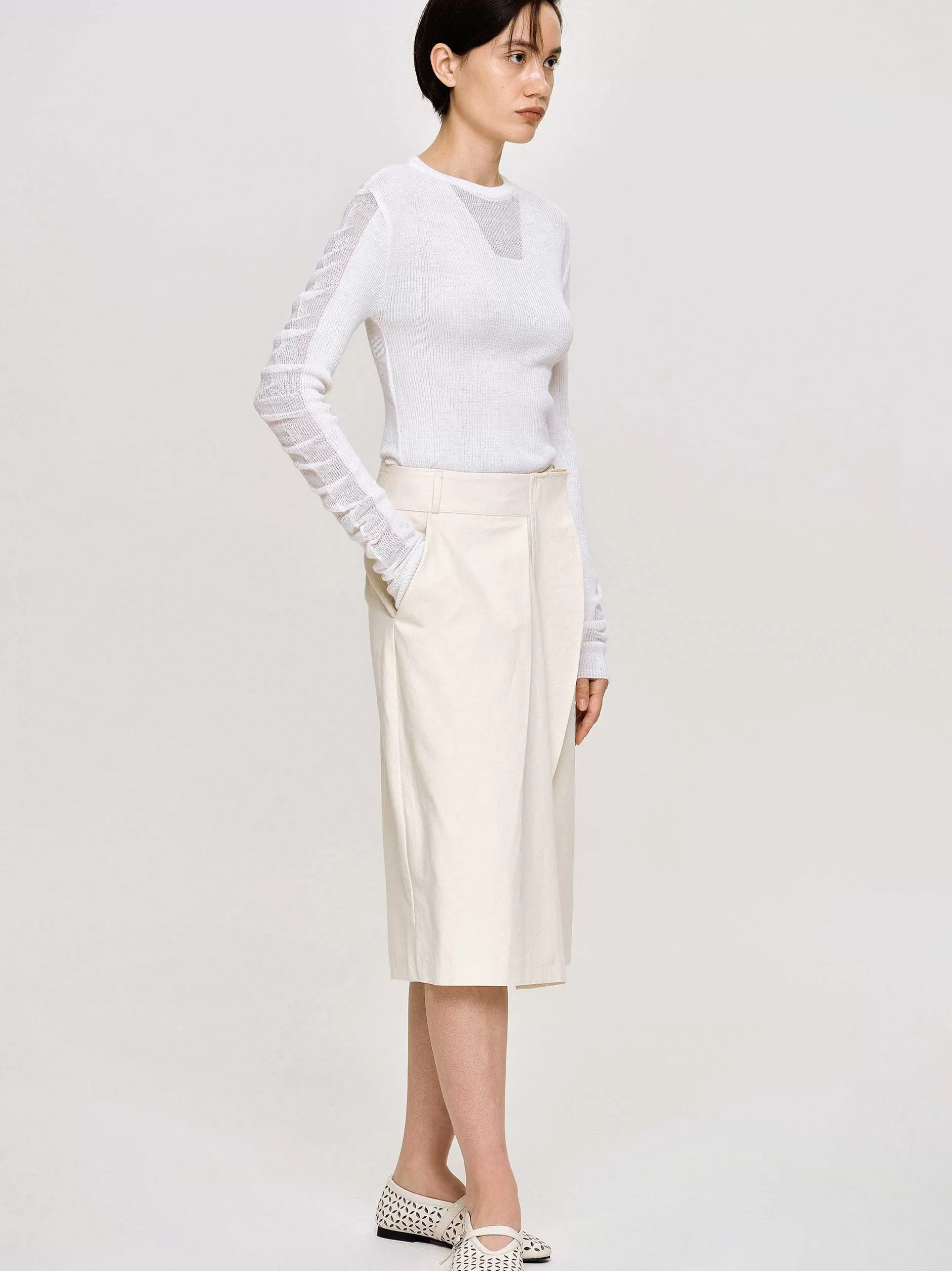Flash Sale Omwikkelde Katoenen Short, Amandel Vrouwen Bodems