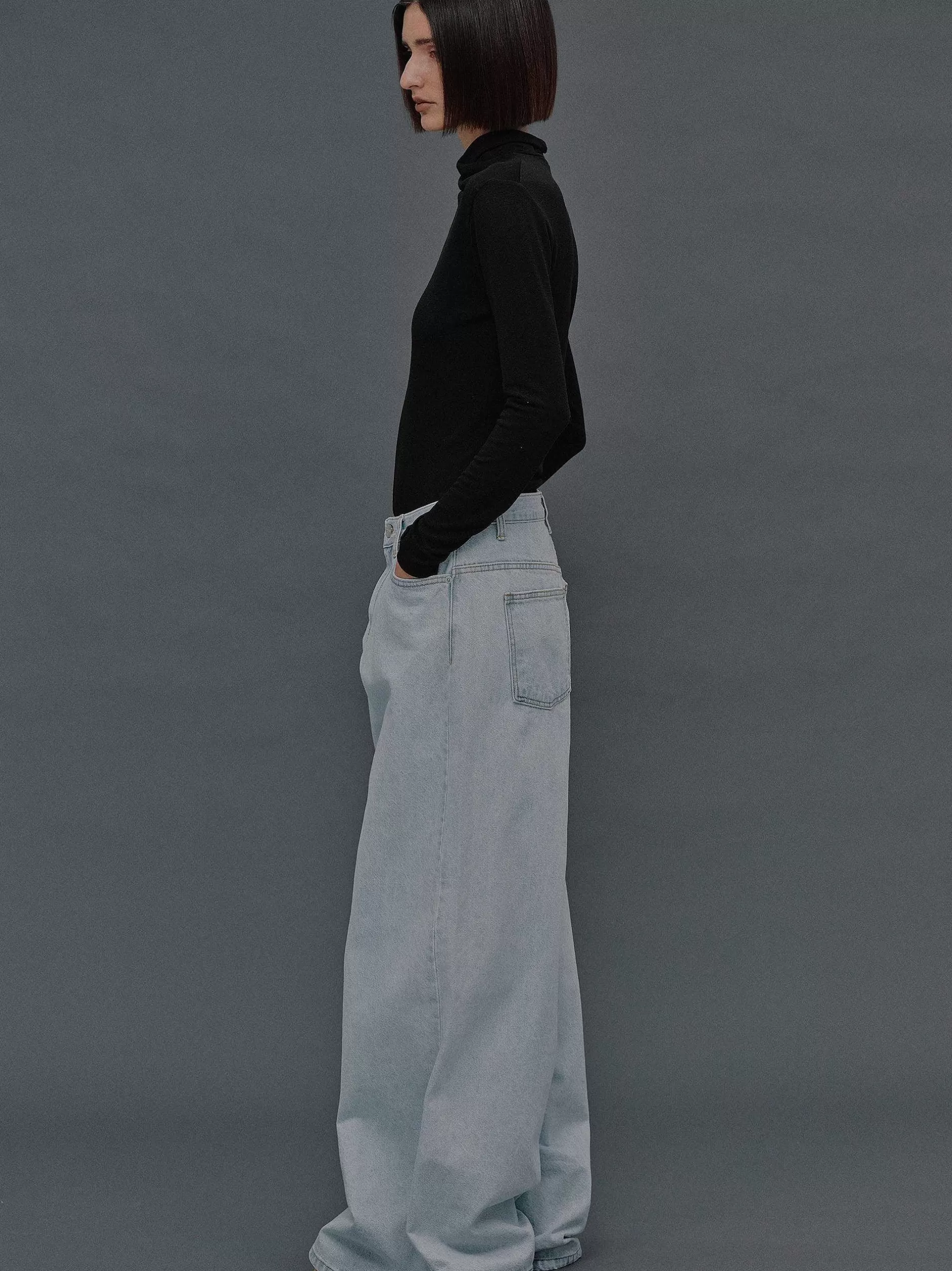 Fashion Oversized Jeans, Lichtblauwe Wassing Vrouwen Denim