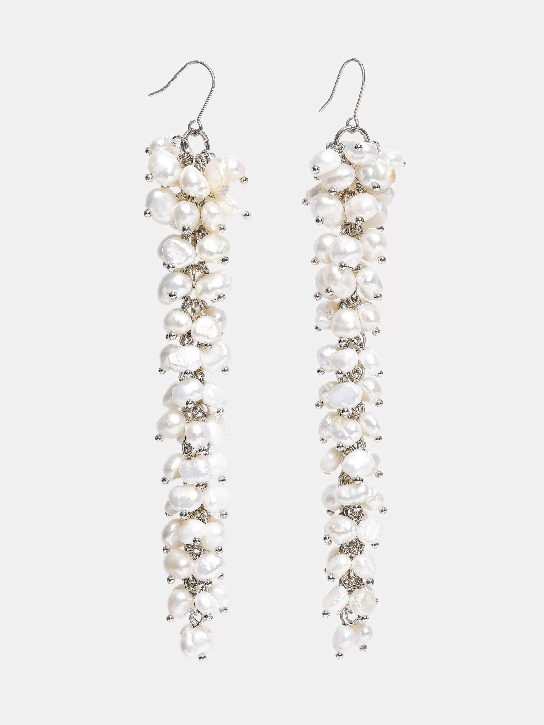 Outlet Pareldruppeloorbellen, Wit Vrouwen Kleding