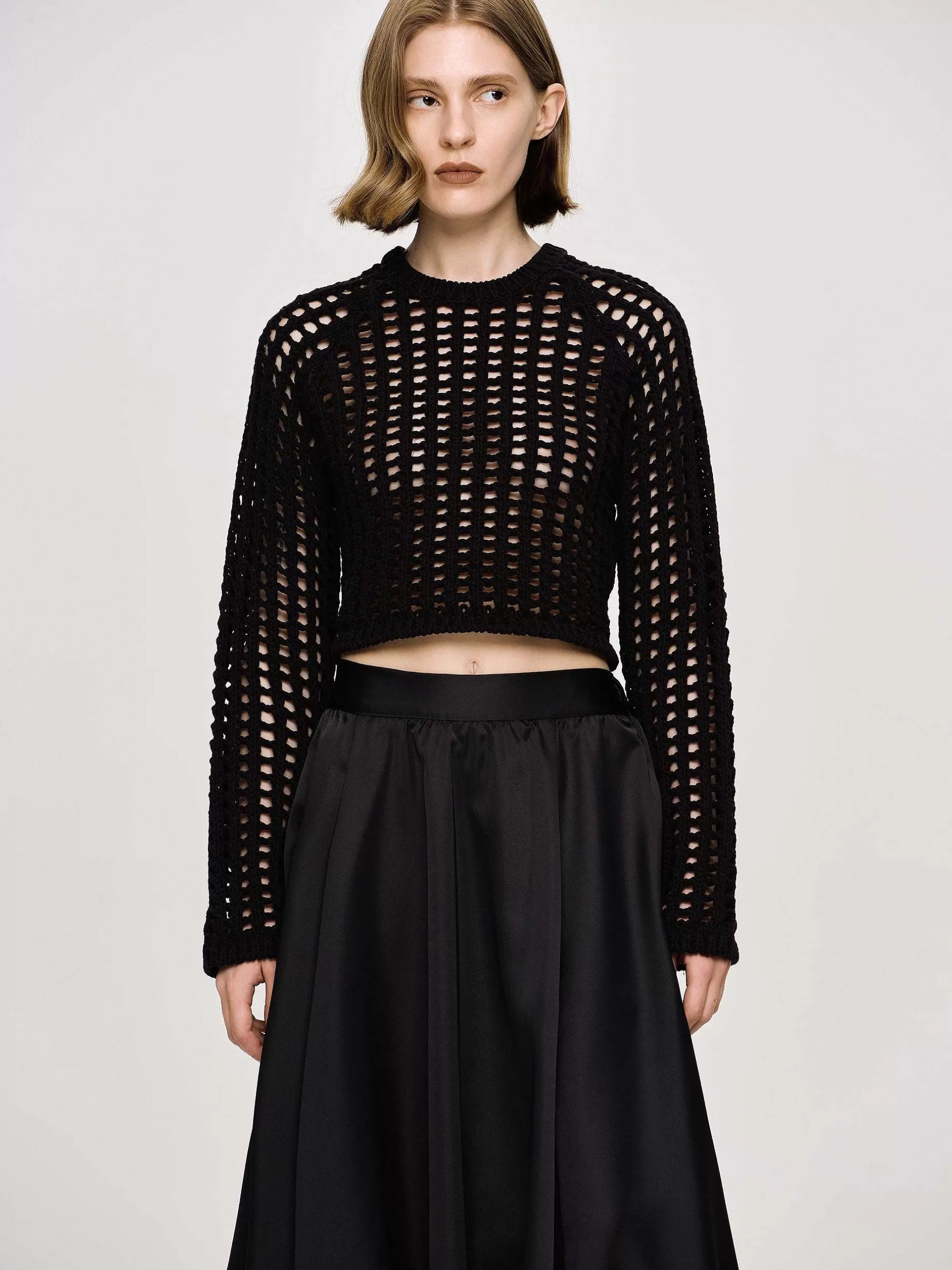 Flash Sale Reef Net Gebreide Top, Zwart Vrouwen Gebreide Kleding