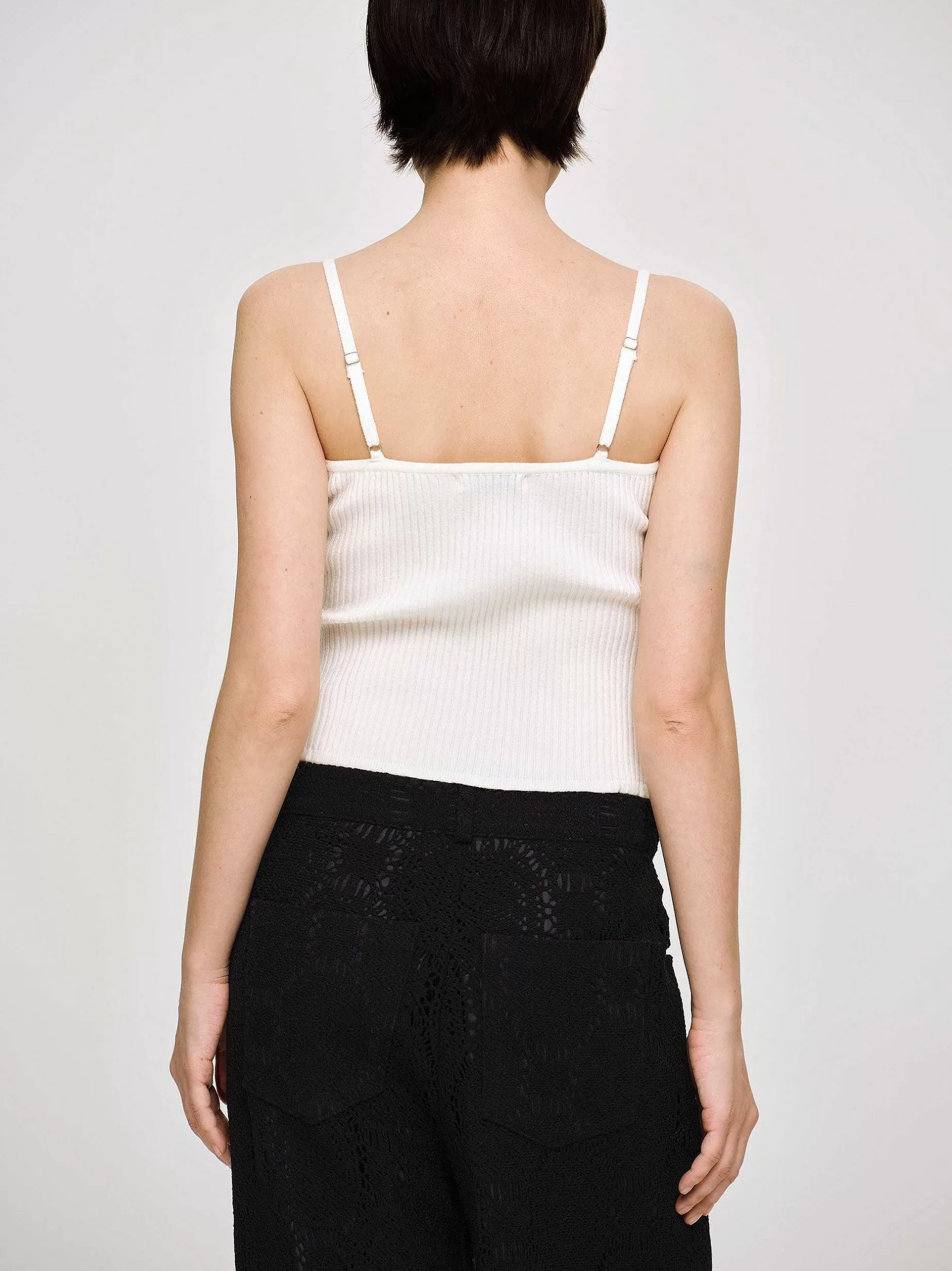 Cheap Ribgebreid Hemdje, Wit Vrouwen Gebreide Kleding