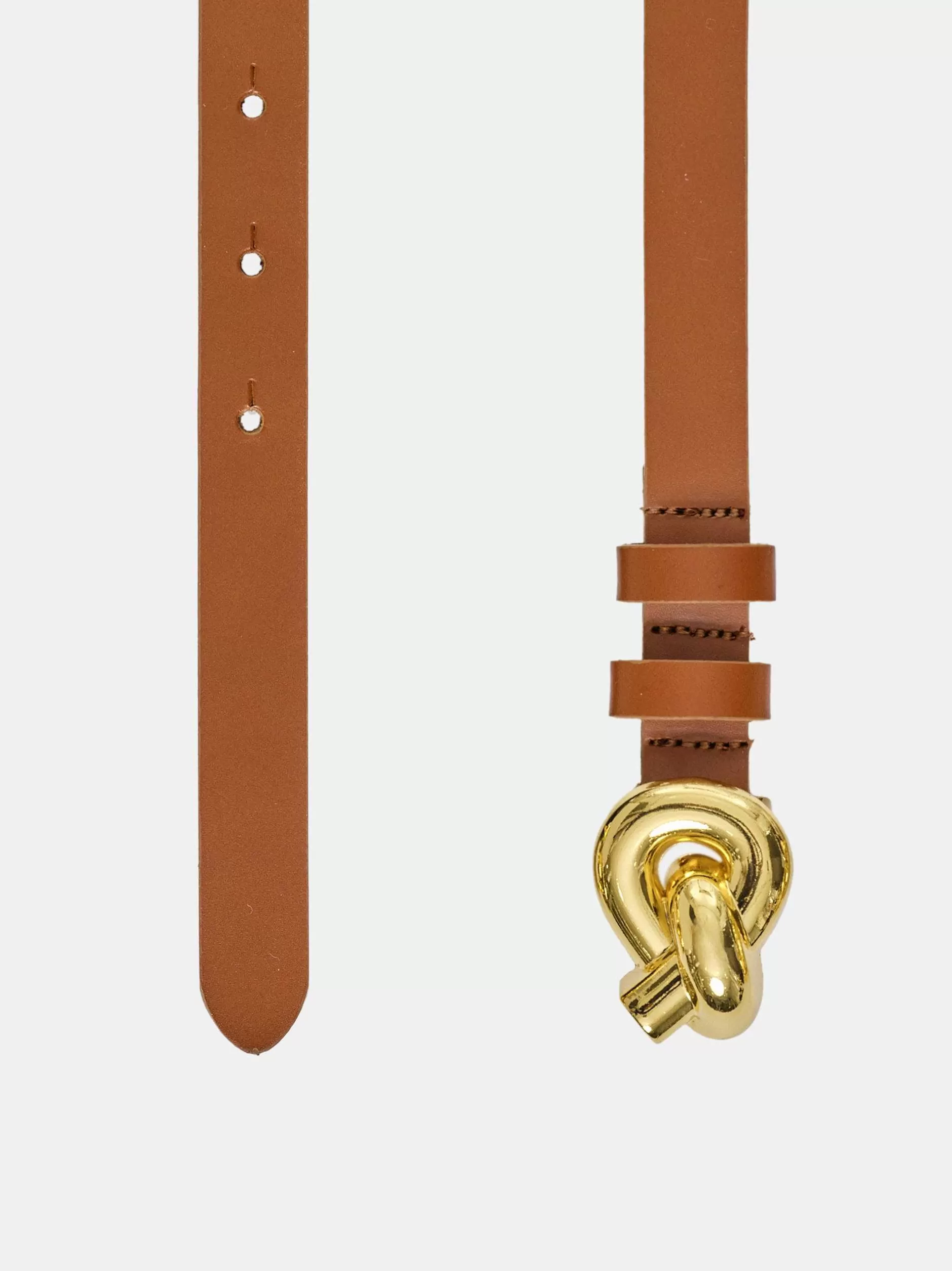 Best Riem Met Gedraaide Knoopgesp, Kameel Vrouwen Accessoires