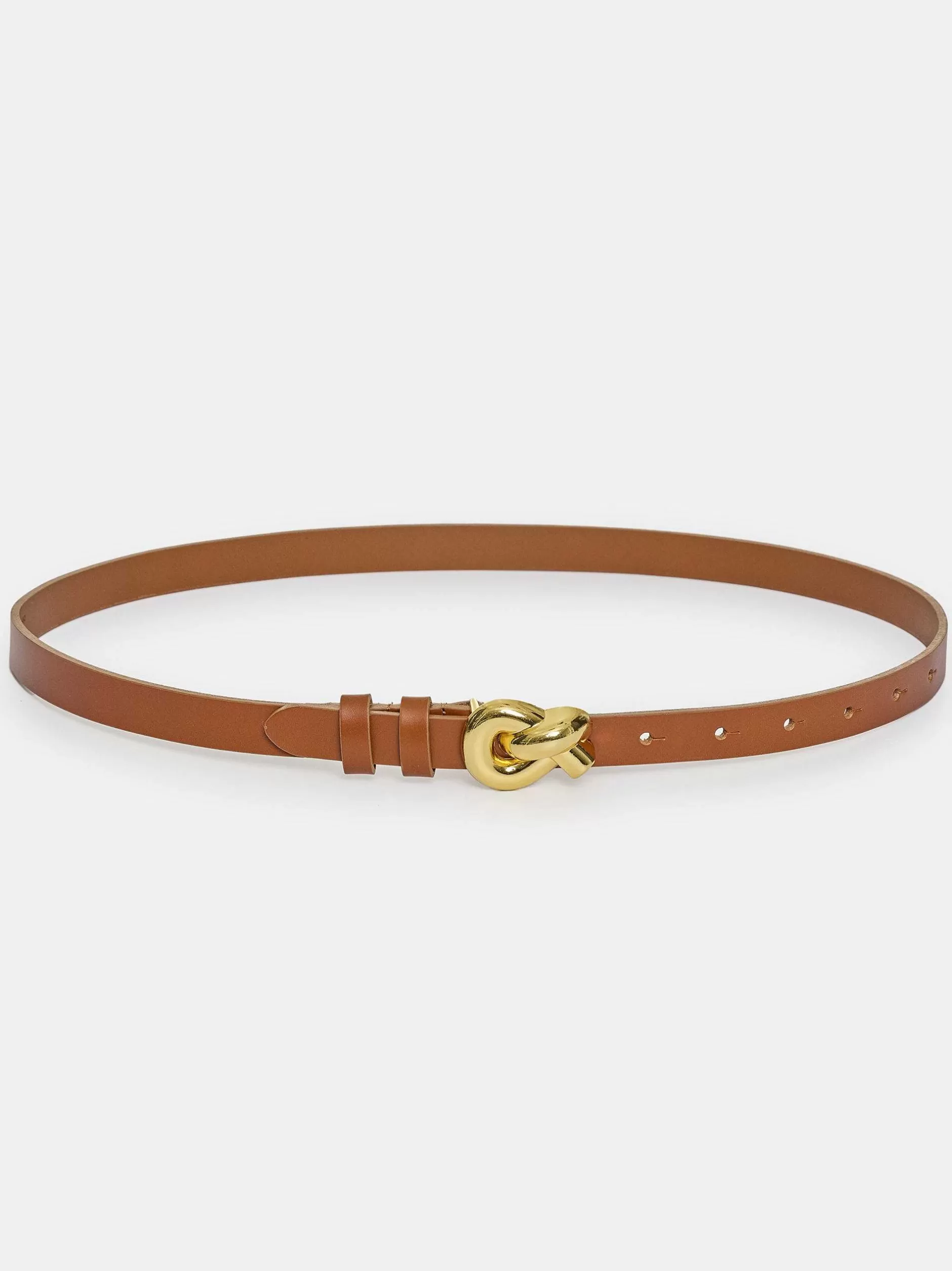 Best Riem Met Gedraaide Knoopgesp, Kameel Vrouwen Accessoires