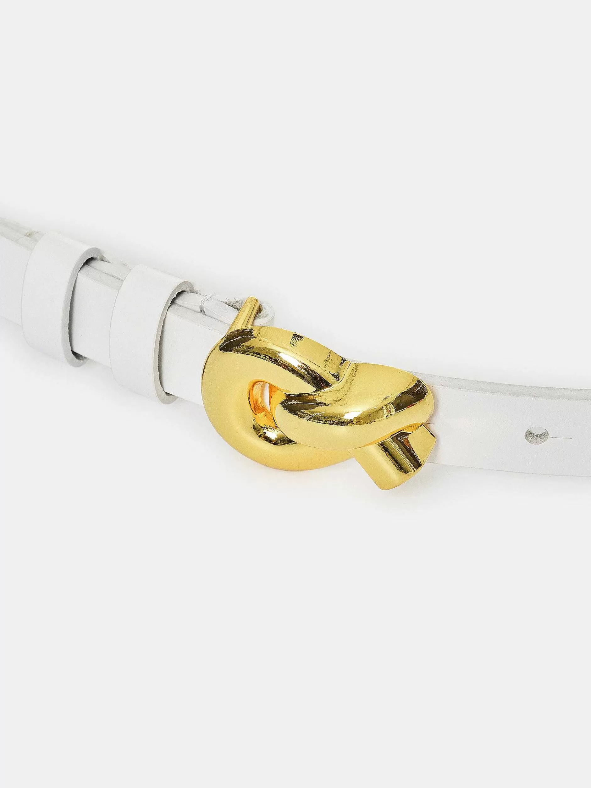 Best Riem Met Gedraaide Knoopgesp, Wit Vrouwen Kleding