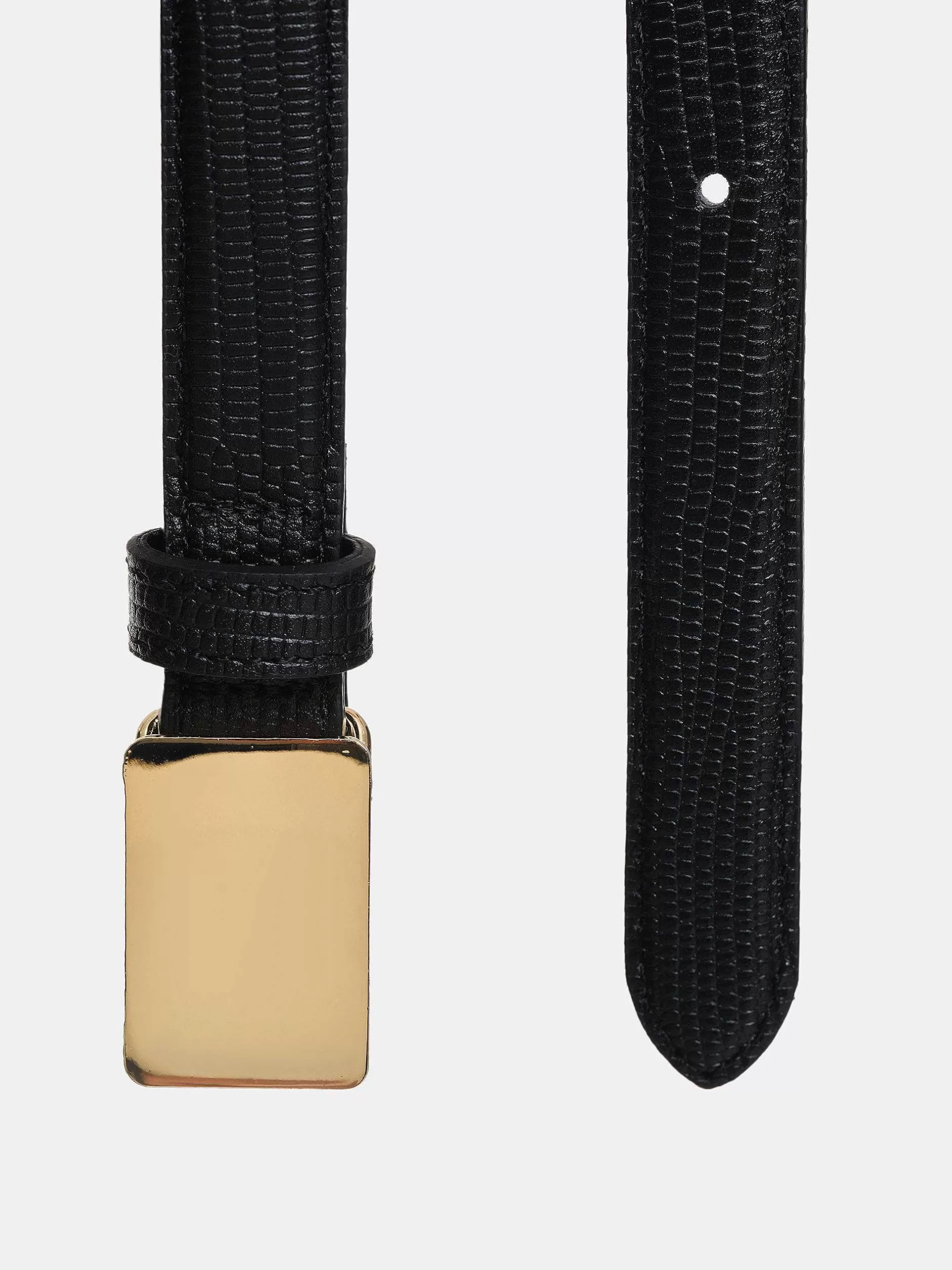 New Riem Met Plaatgesp En Croc-Effect, Goud Vrouwen Kleding