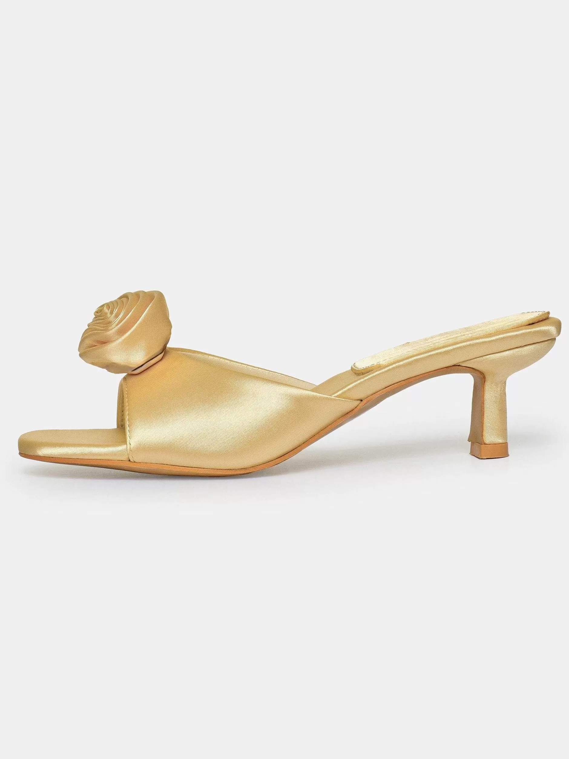 New Roze Applique Satijnen Muiltjes, Karnemelk Vrouwen Schoenen En Tassen
