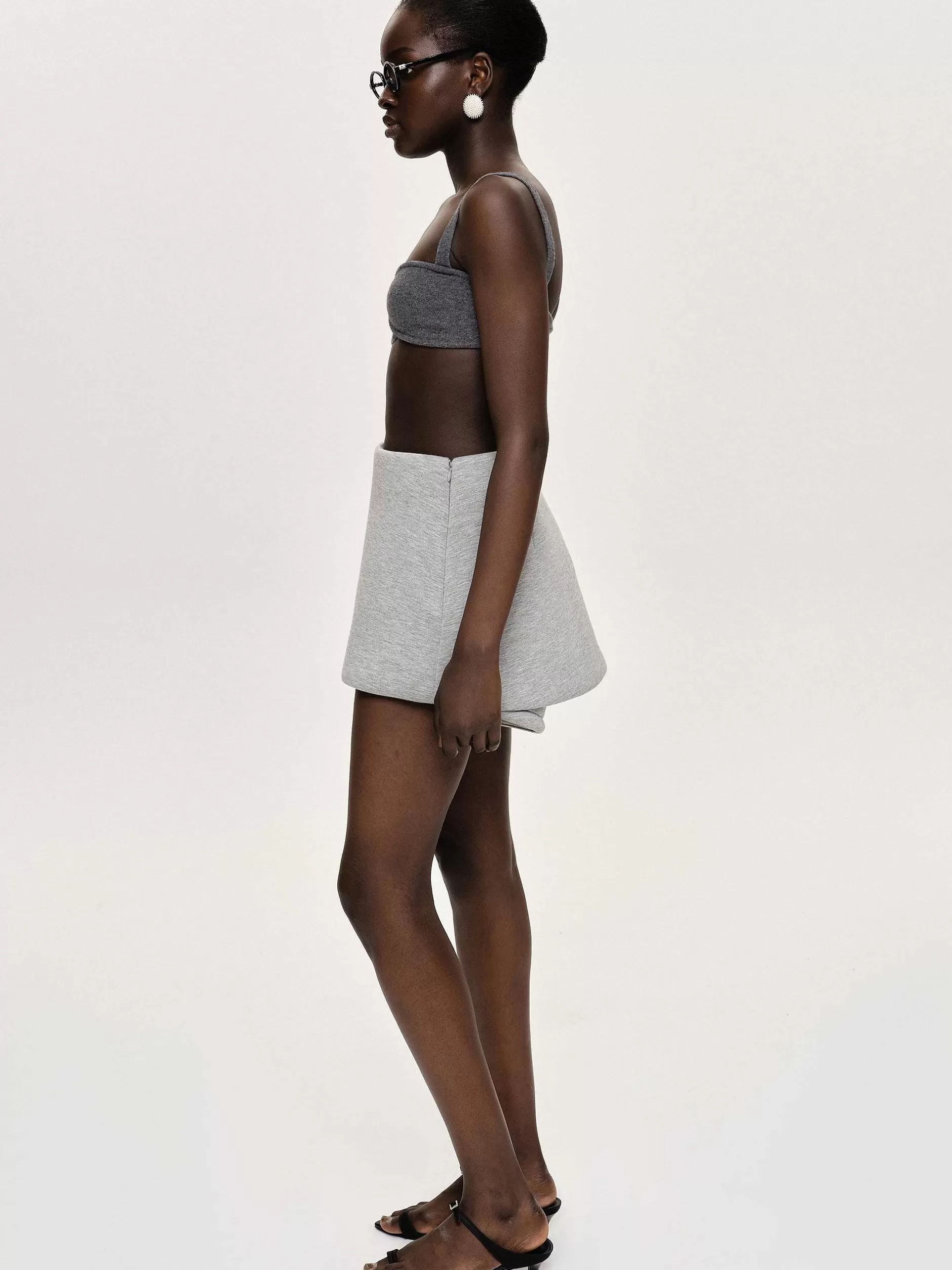 Best Sale Segura Sweat Mini Skorts, Gainsboro Melange Vrouwen Bodems