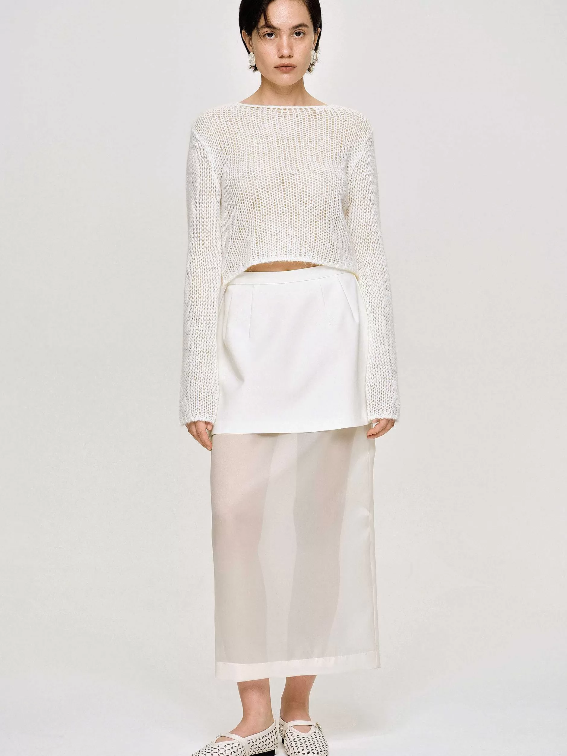 Sale Semi-Transparant Breisel, Berkenhout Vrouwen Kleding