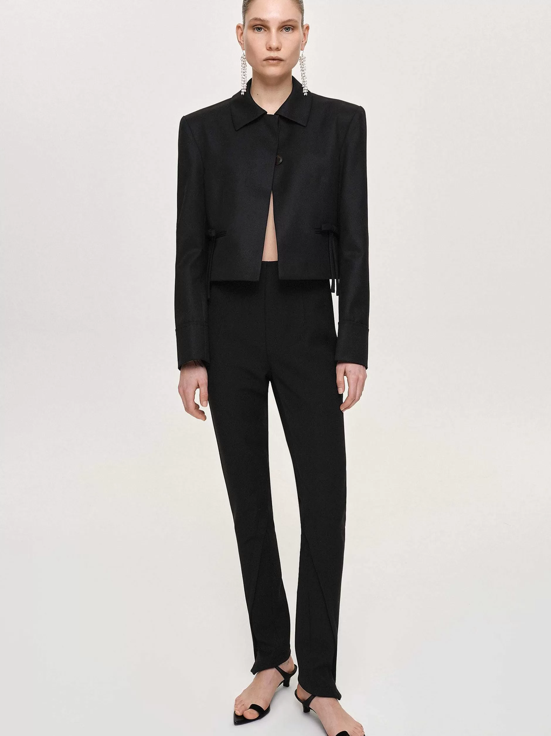 New Tyia Bias-Cut Slanke Broek, Zwart Vrouwen Kleding